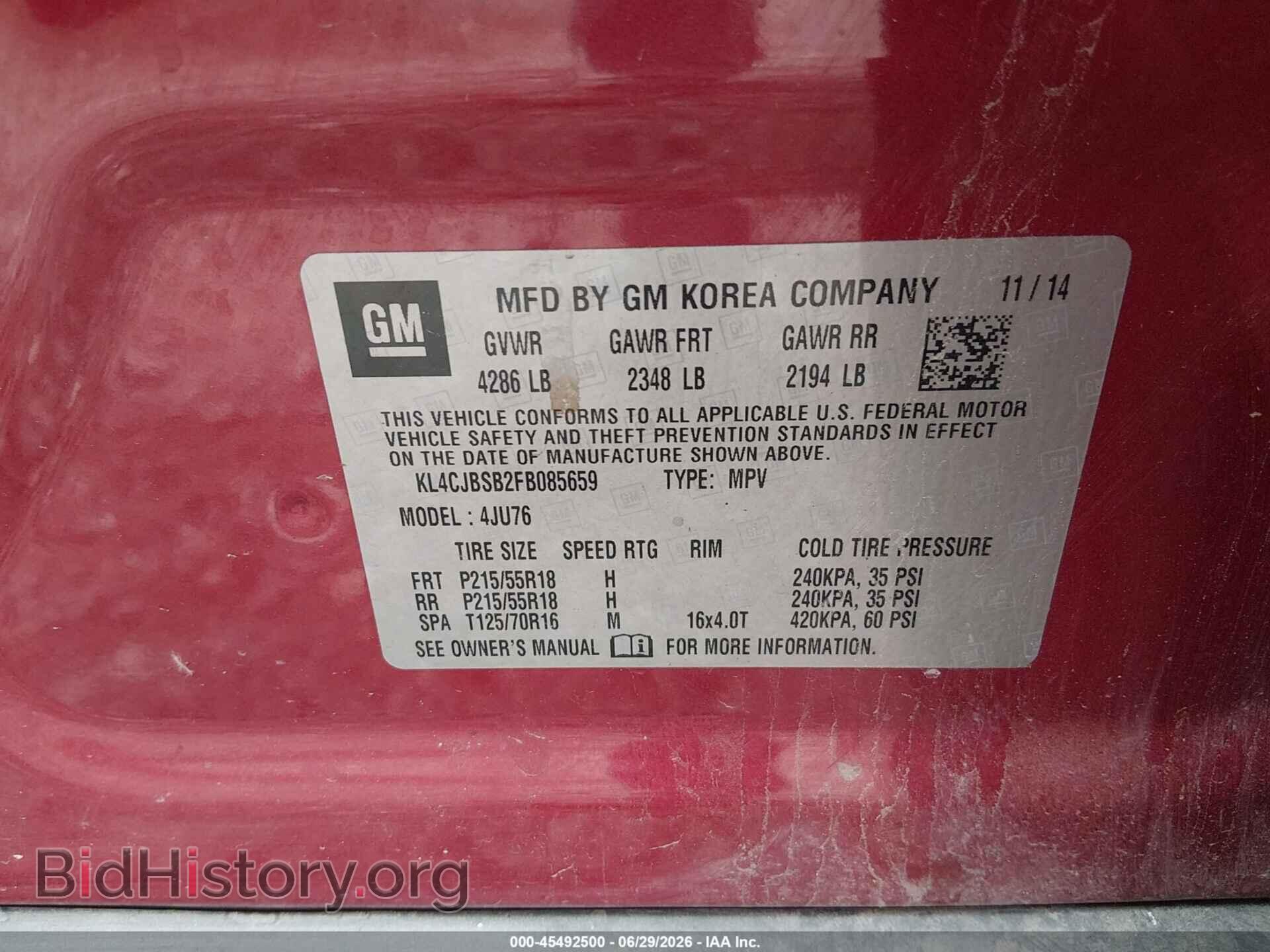 2015 BUICK ENCORE - VIN: KL4CJBSB2FB085659 - Photo 9