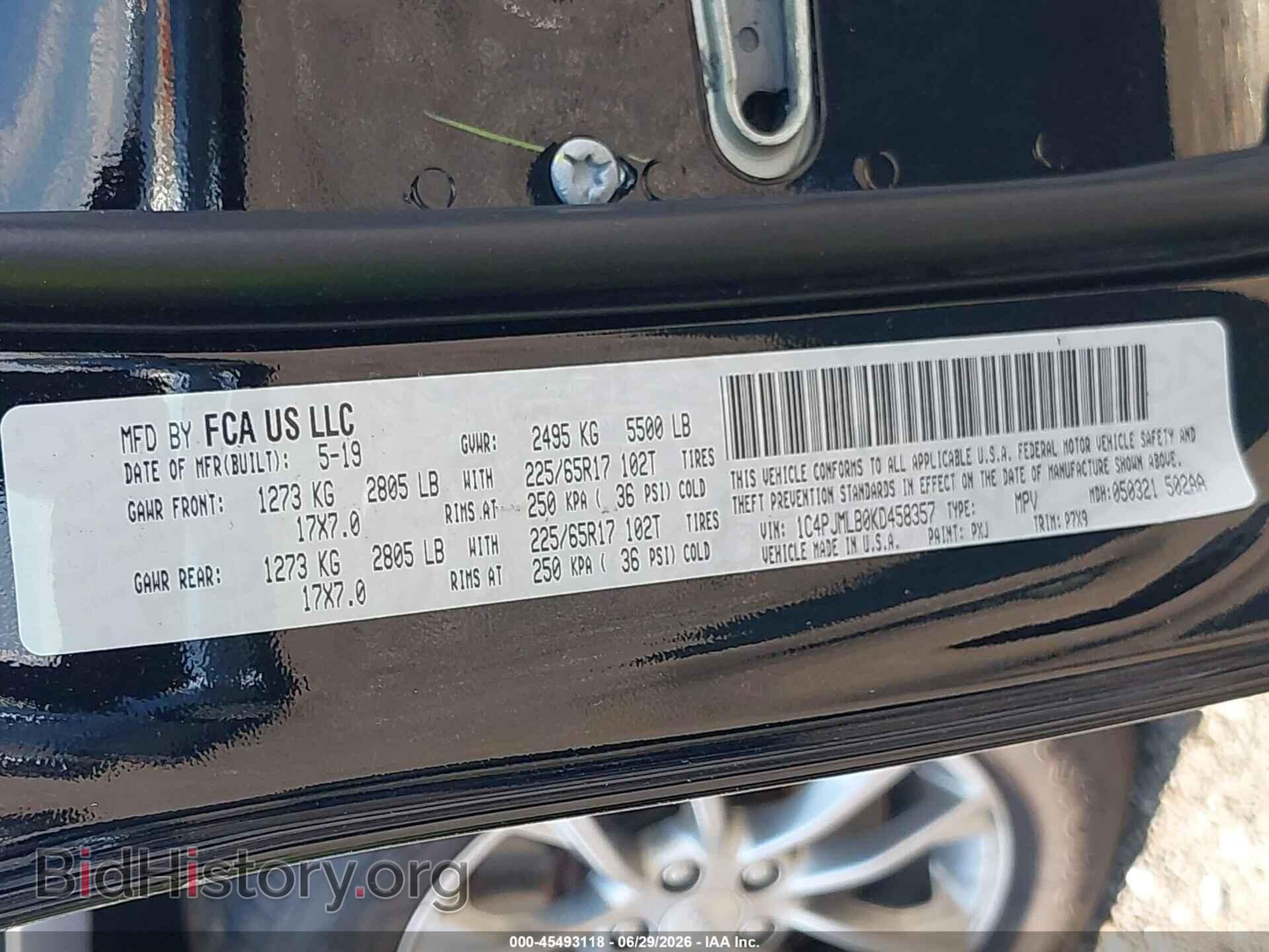 2019 JEEP CHEROKEE - VIN: 1C4PJMLB0KD458357 - Фото 9
