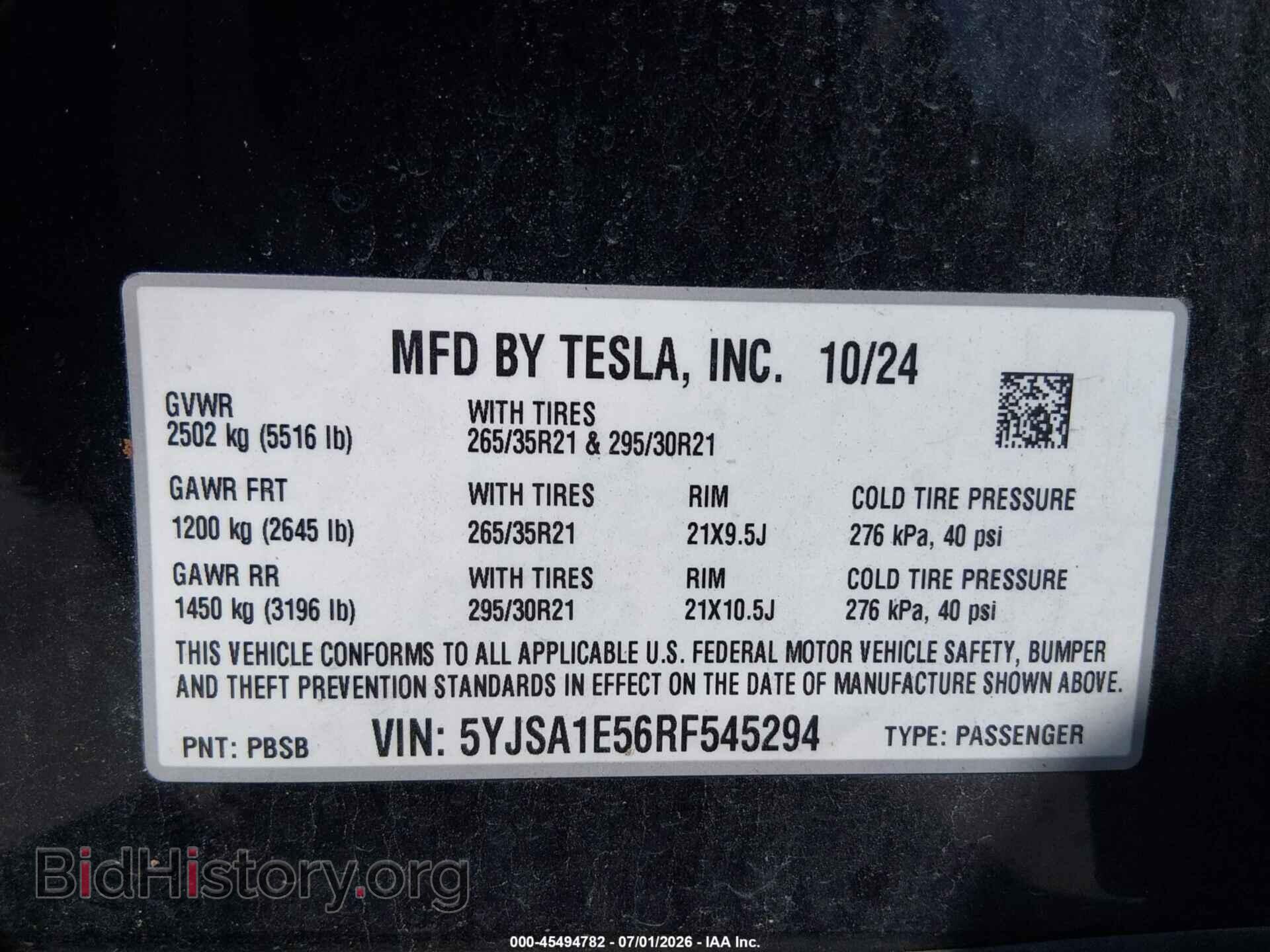 2024 TESLA MODEL S - VIN: 5YJSA1E56RF545294 - Photo 9