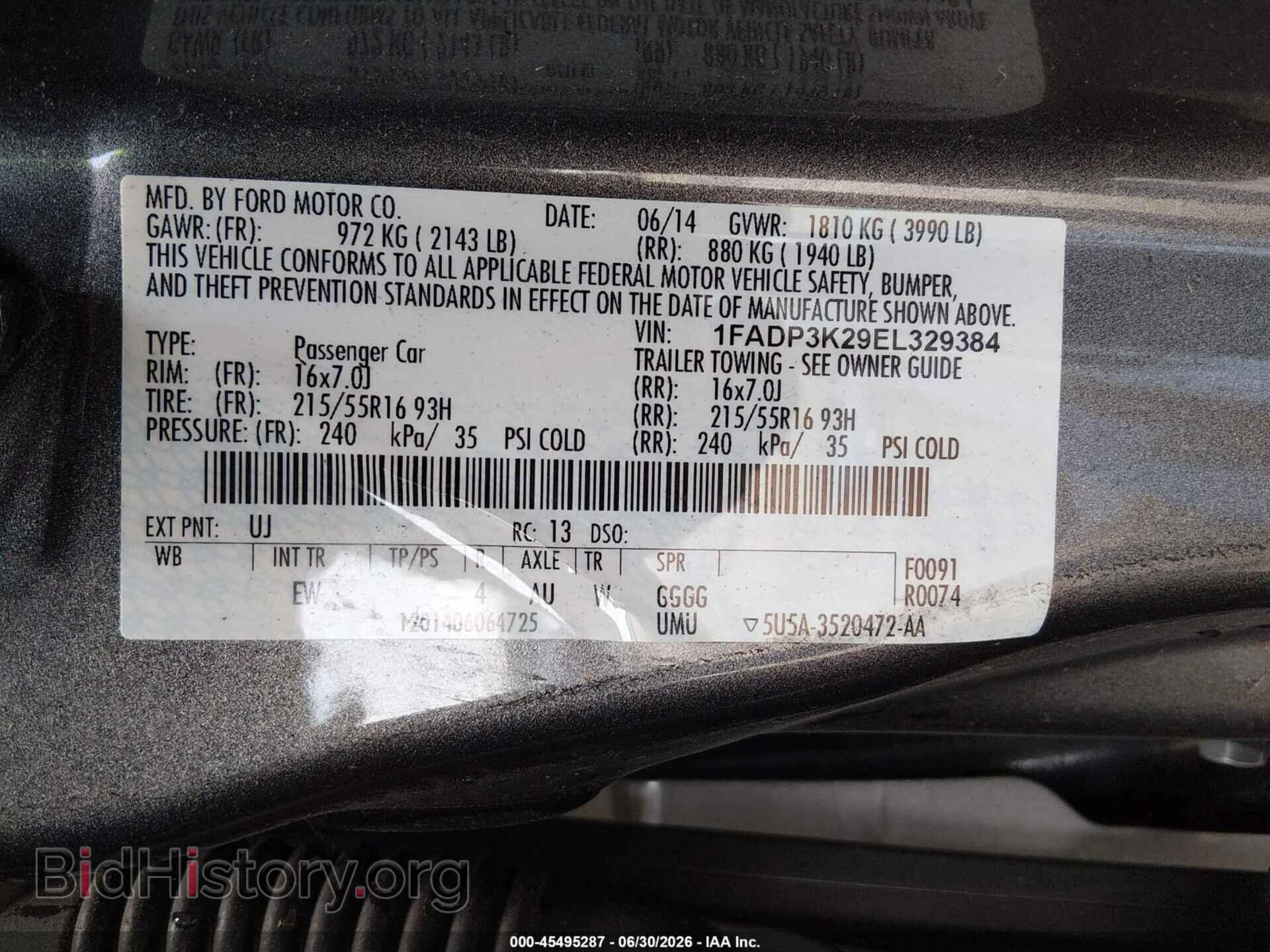 2014 FORD FOCUS - VIN: 1FADP3K29EL329384 - Photo 9