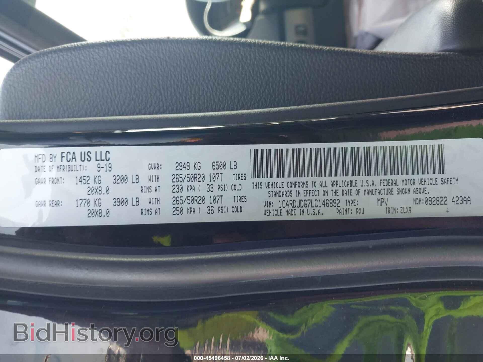 2020 DODGE DURANGO - VIN: 1C4RDJDG7LC146892 - Photo 9