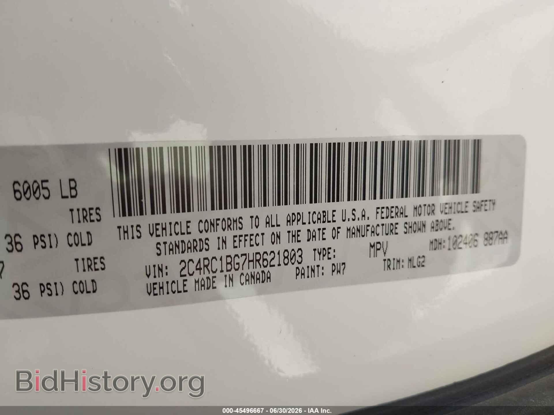 2017 CHRYSLER PACIFICA - VIN: 2C4RC1BG7HR621803 - Photo 9