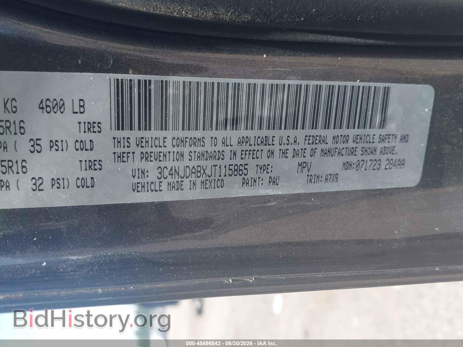 2018 JEEP COMPASS - VIN: 3C4NJDABXJT115865 - Фото 9