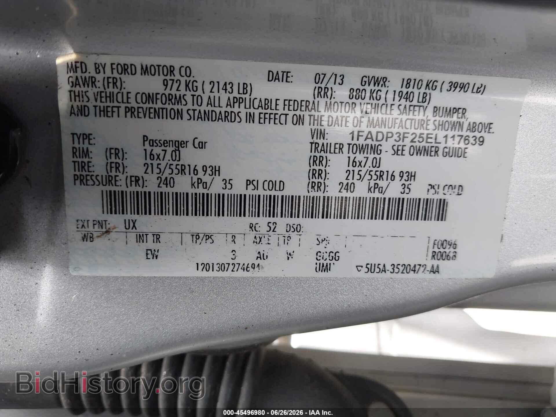 2014 FORD FOCUS - VIN: 1FADP3F25EL117639 - Photo 9