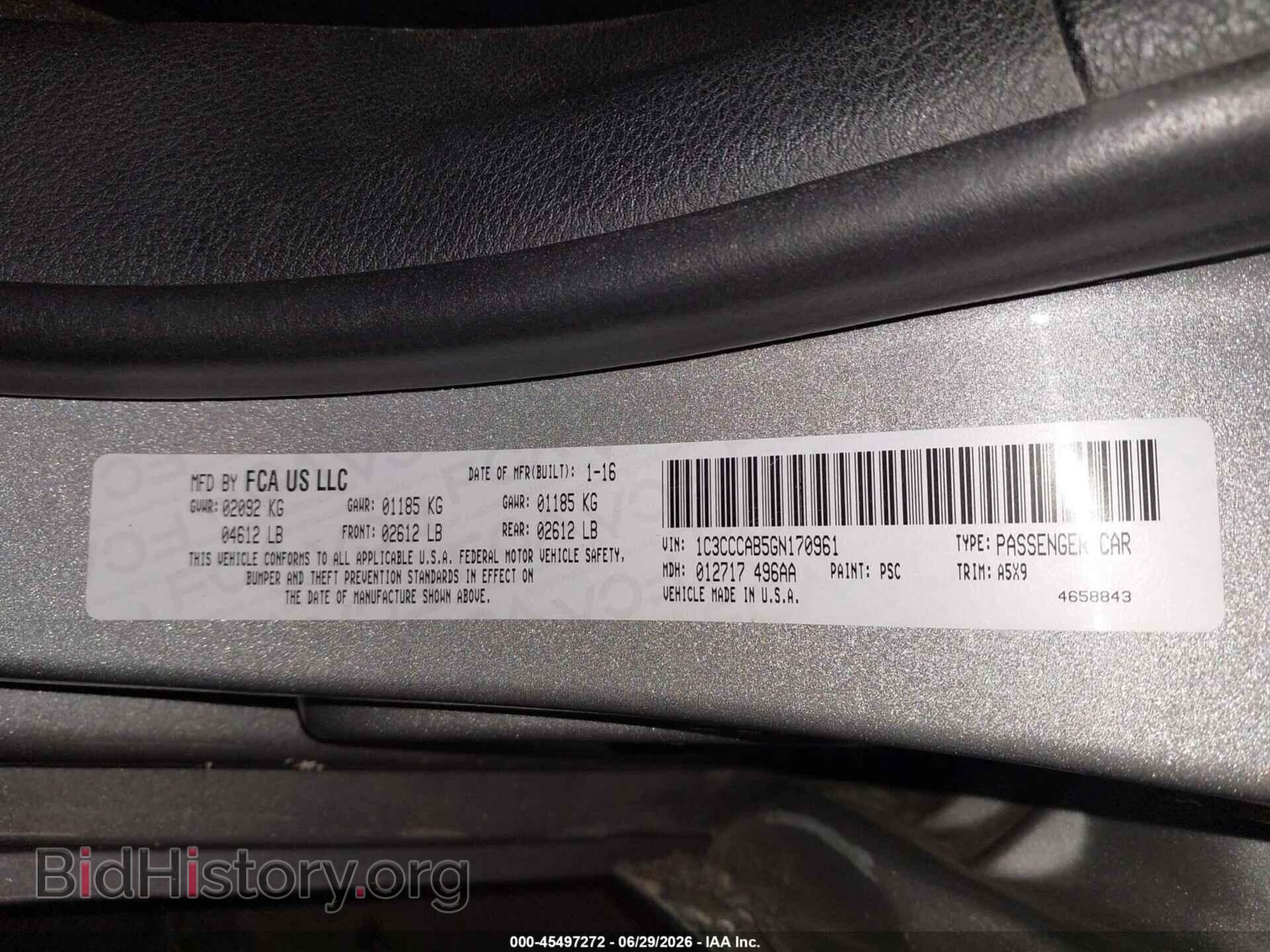 2016 CHRYSLER 200 - VIN: 1C3CCCAB5GN170961 - Photo 9
