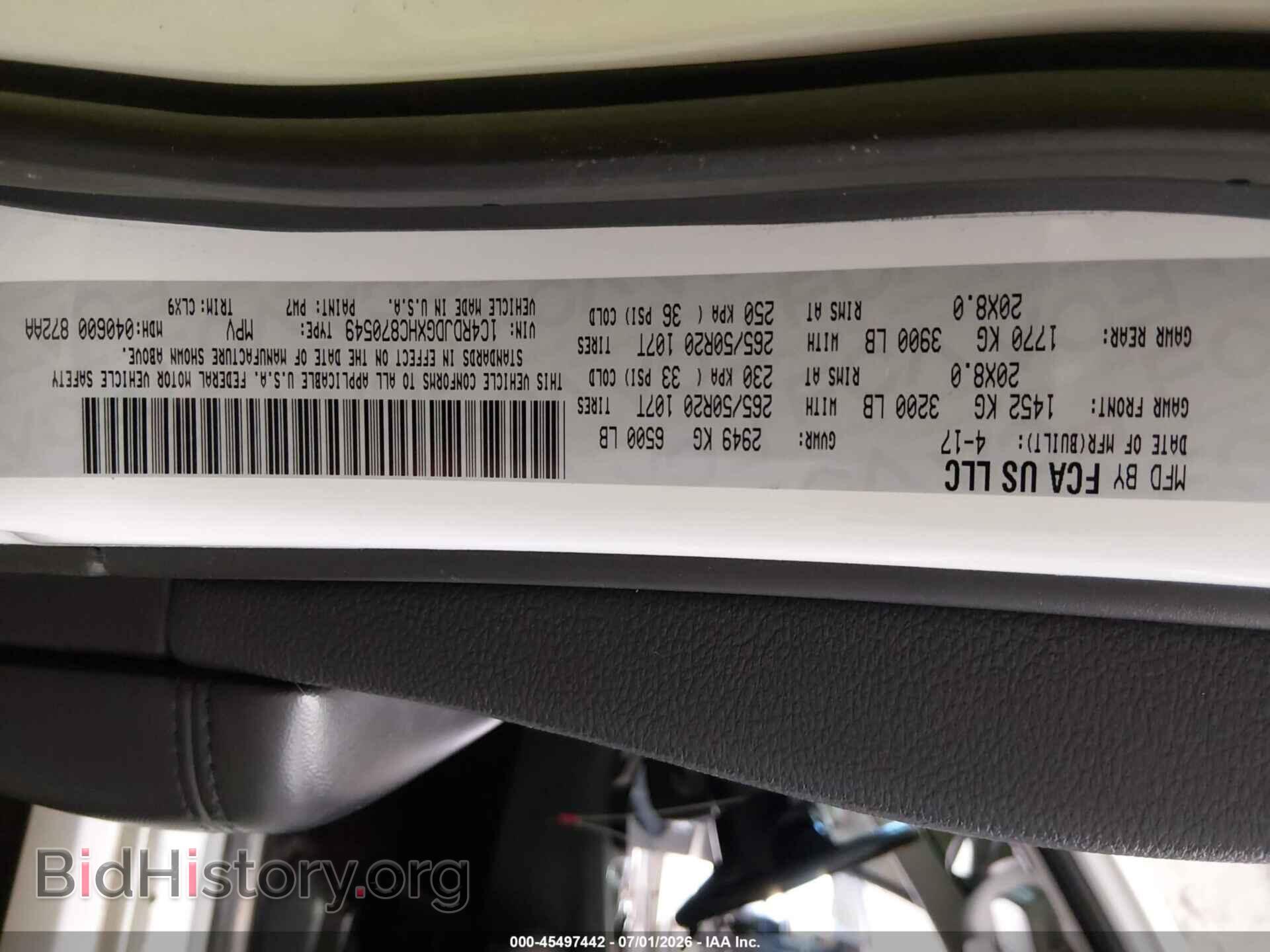 2017 DODGE DURANGO - VIN: 1C4RDJDGXHC870549 - Photo 9