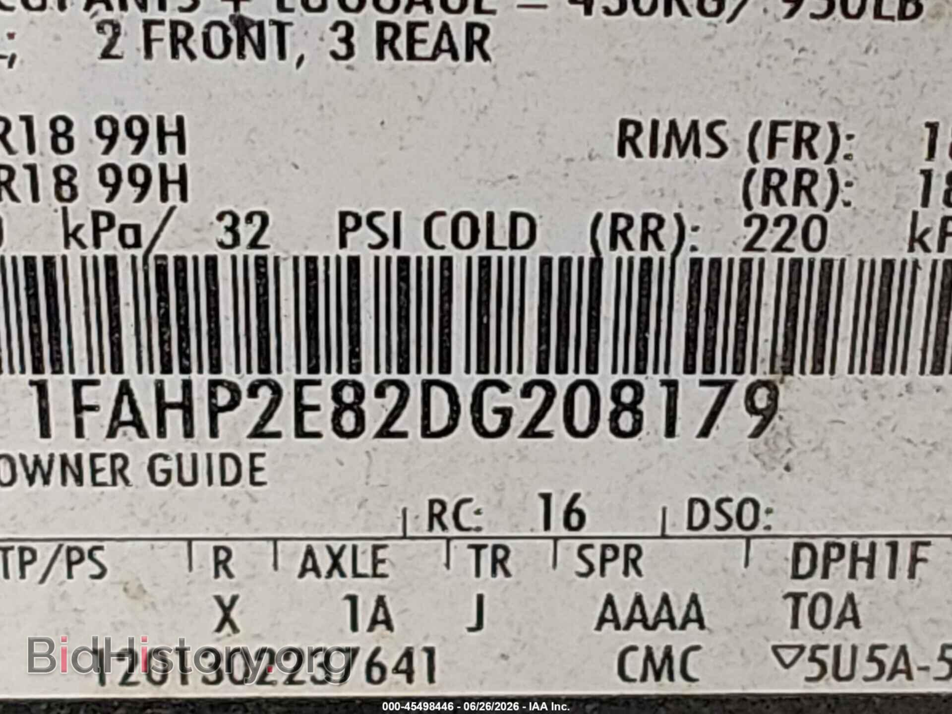 2013 FORD TAURUS - VIN: 1FAHP2E82DG208179 - Photo 9