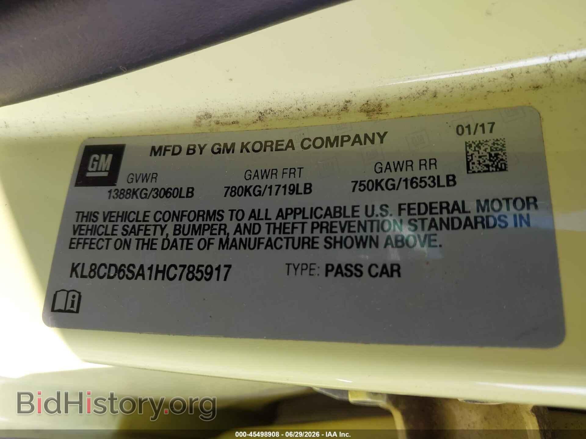 2017 CHEVROLET SPARK - VIN: KL8CD6SA1HC785917 - Фото 9