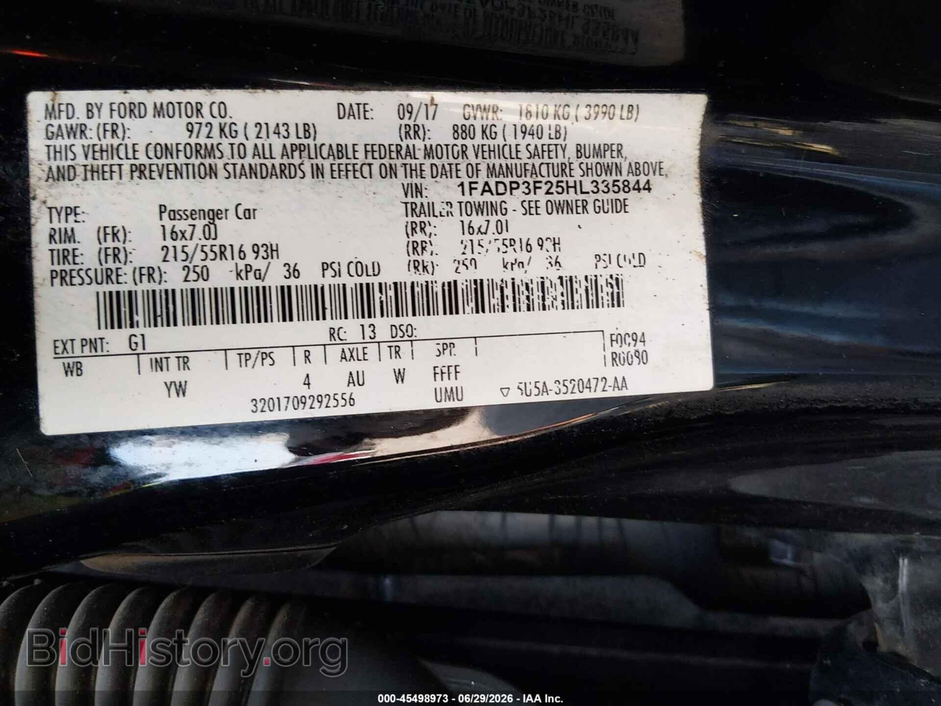 2017 FORD FOCUS - VIN: 1FADP3F25HL335844 - Photo 9