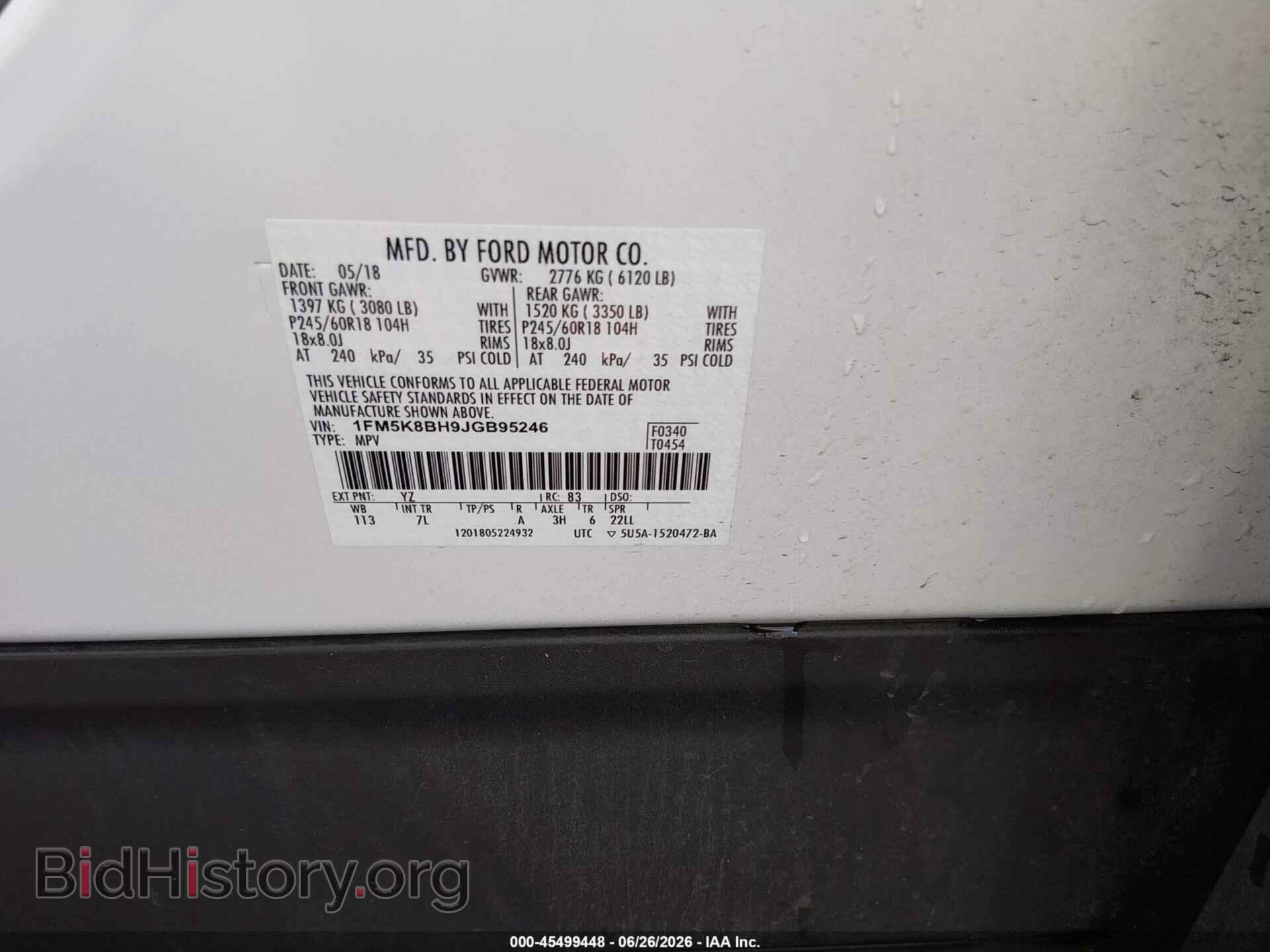 2018 FORD EXPLORER - VIN: 1FM5K8BH9JGB95246 - Photo 9