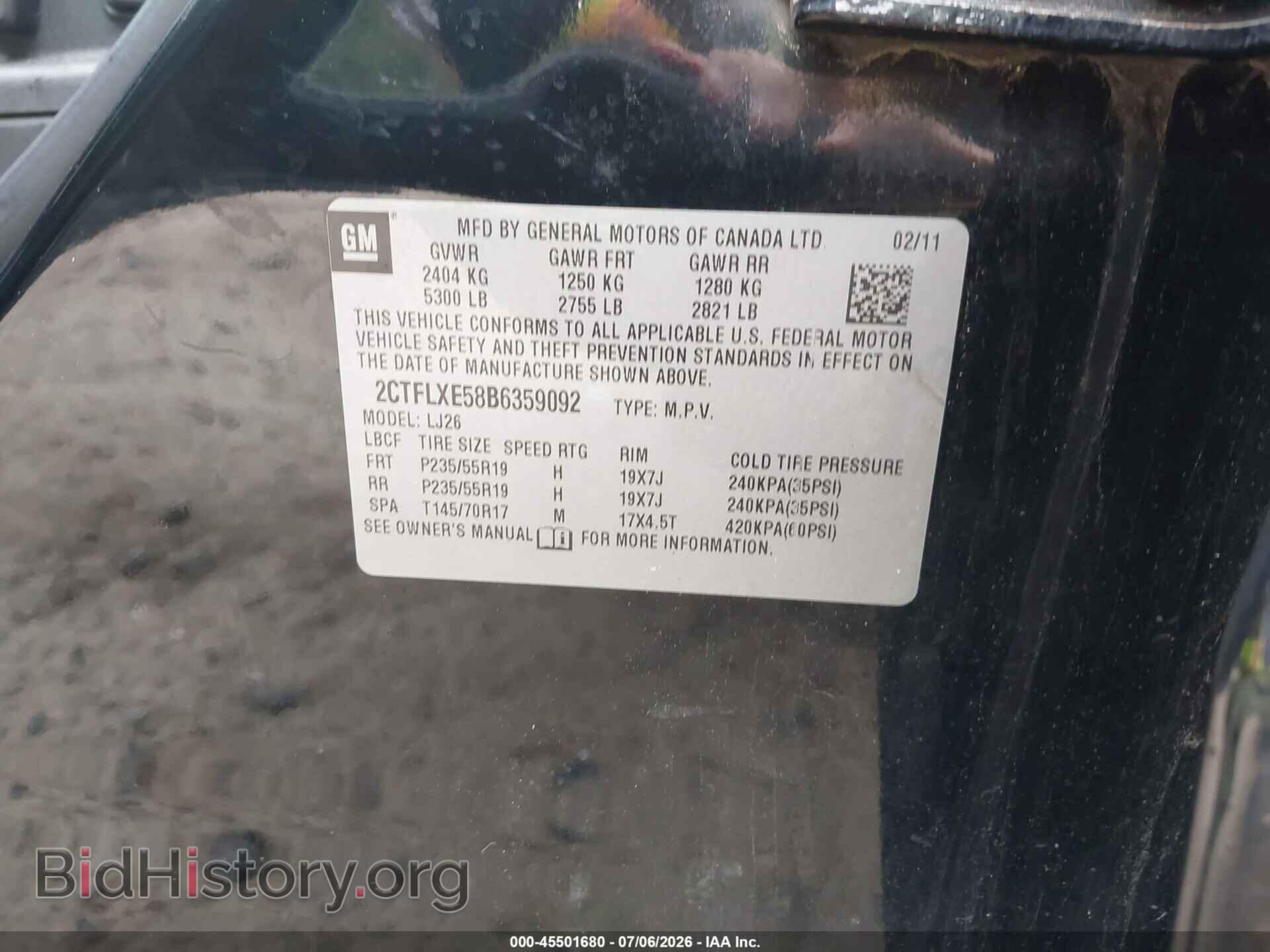 2011 GMC TERRAIN - VIN: 2CTFLXE58B6359092 - Photo 9