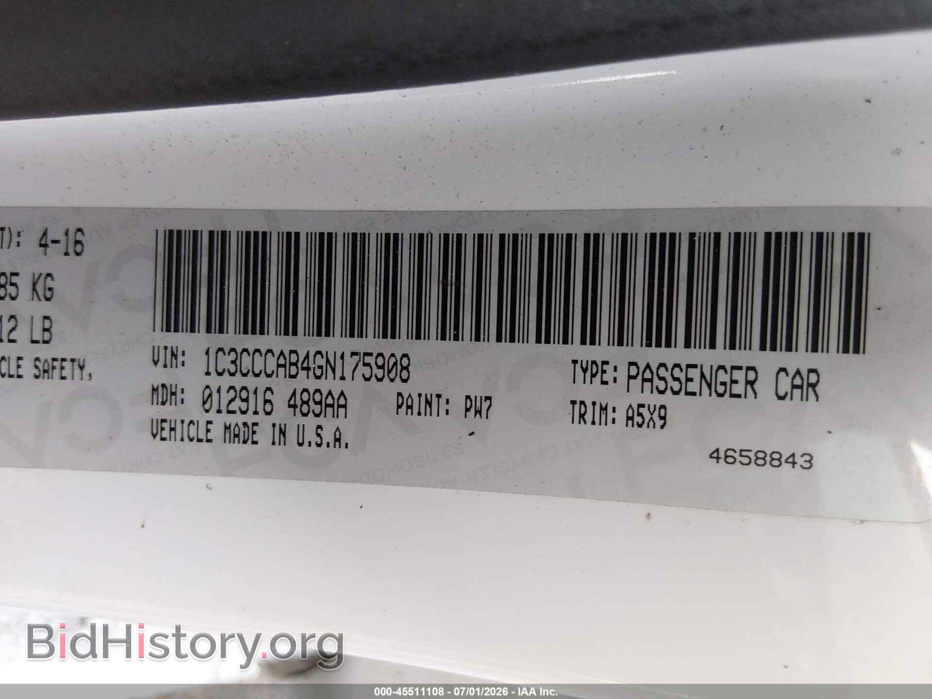 2016 CHRYSLER 200 - VIN: 1C3CCCAB4GN175908 - Photo 9