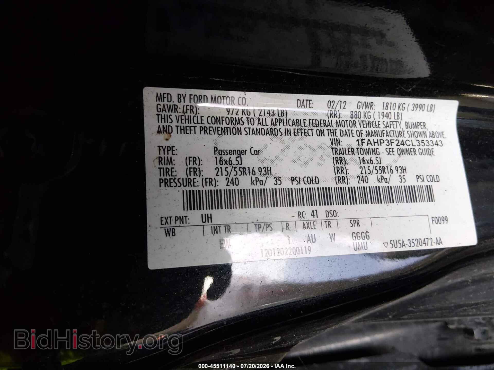 2012 FORD FOCUS - VIN: 1FAHP3F24CL353343 - Фото 9