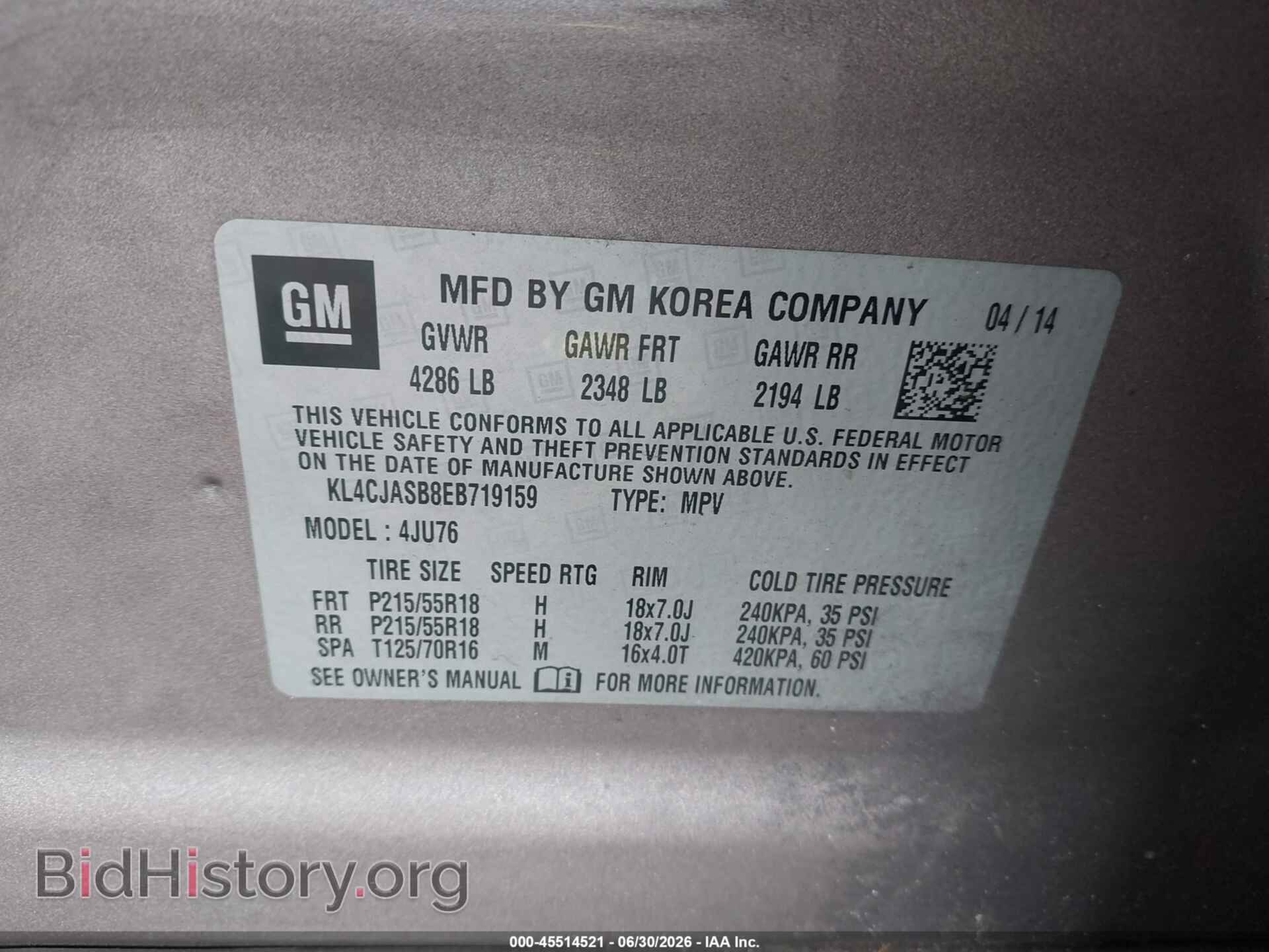 2014 BUICK ENCORE - VIN: KL4CJASB8EB719159 - Photo 9