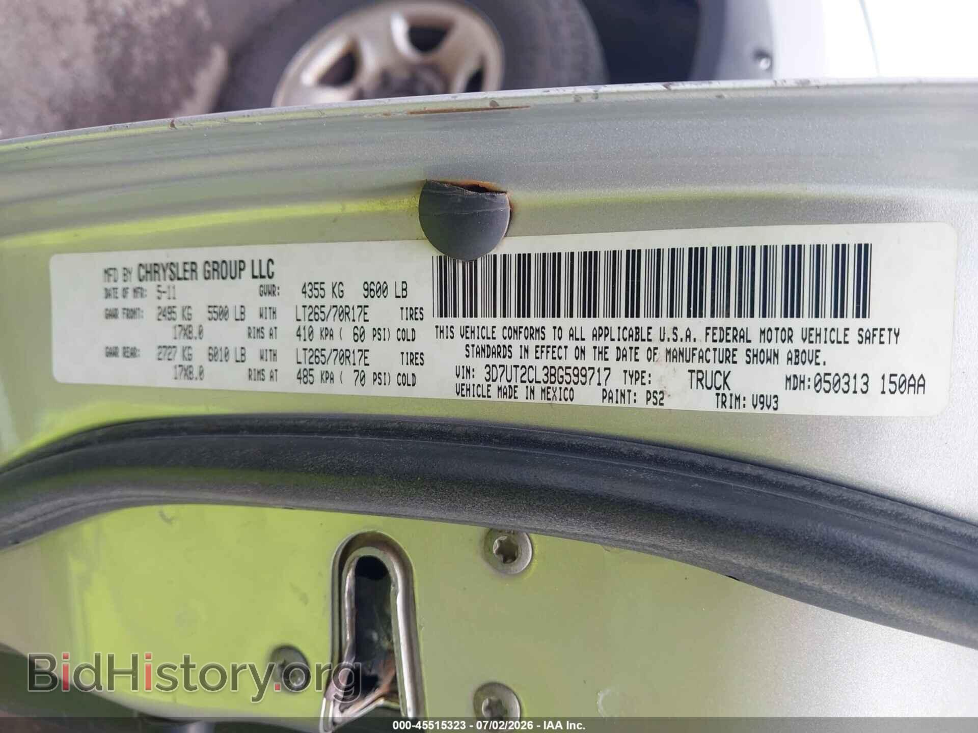 2011 RAM RAM 2500 - VIN: 3D7UT2CL3BG599717 - Фото 9