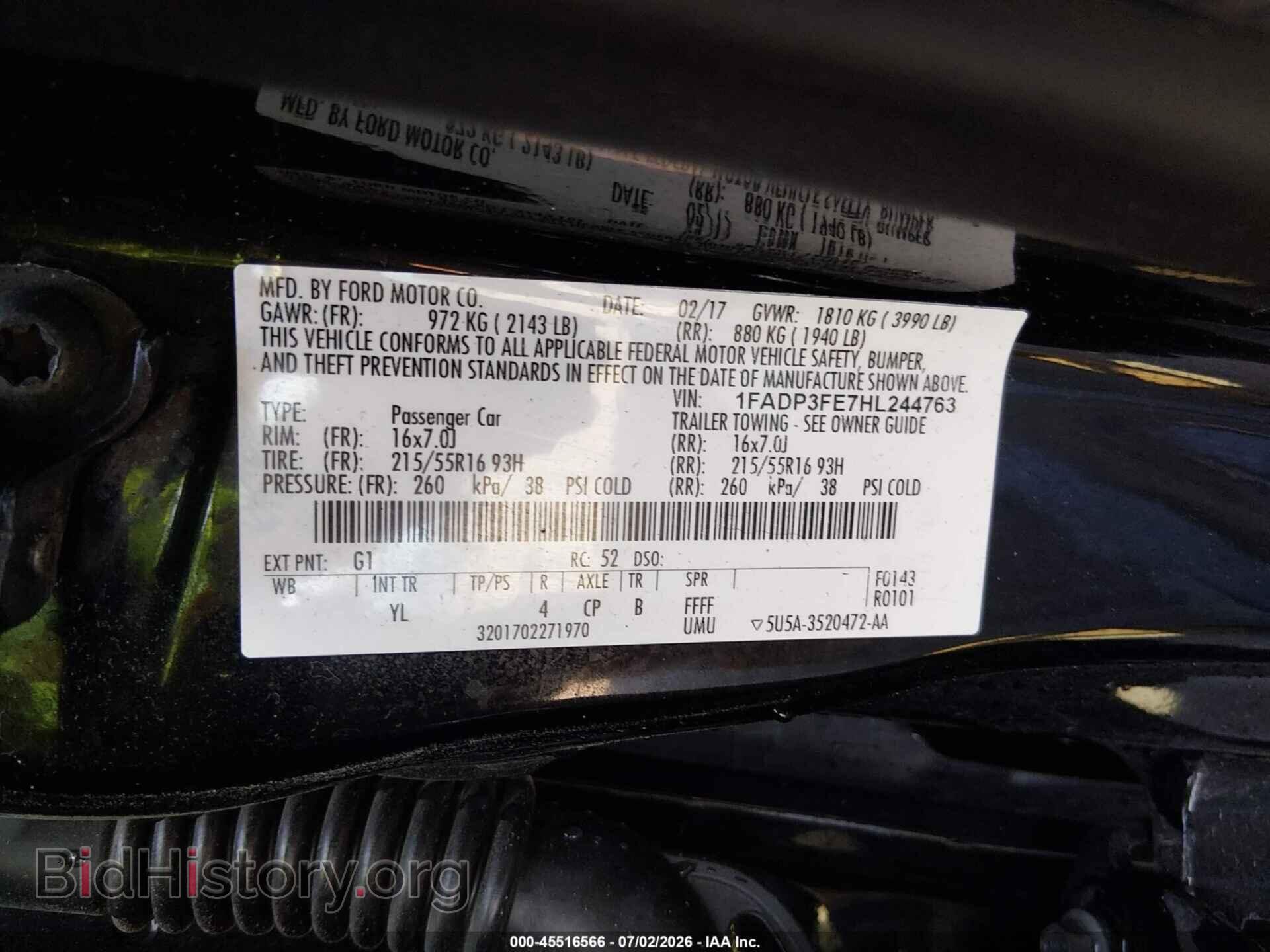 2017 FORD FOCUS - VIN: 1FADP3FE7HL244763 - Photo 9