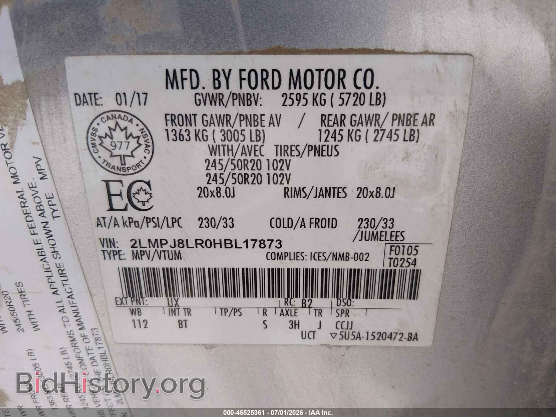 2017 LINCOLN MKX - VIN: 2LMPJ8LR0HBL17873 - Photo 9