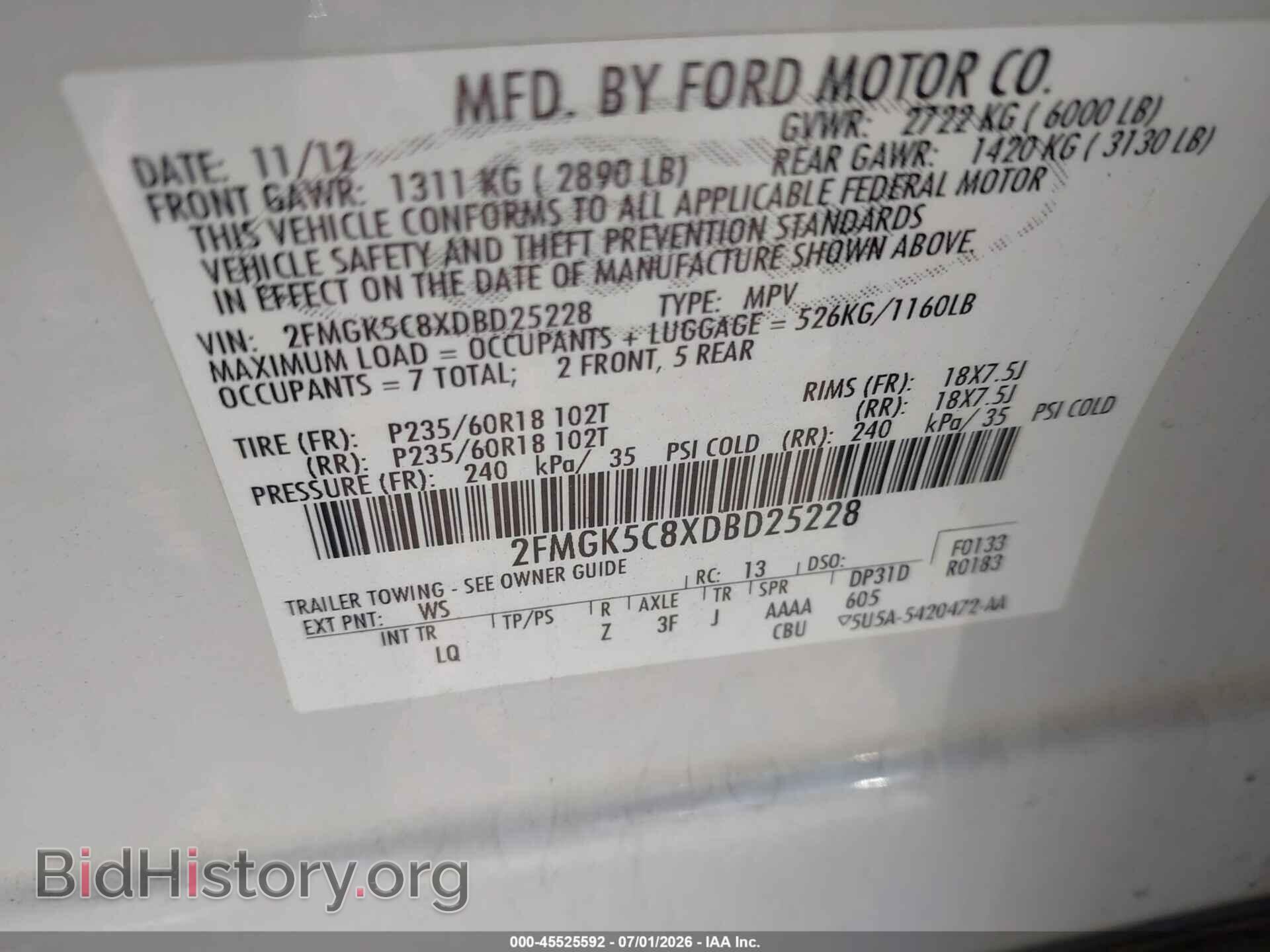 2013 FORD FLEX - VIN: 2FMGK5C8XDBD25228 - Photo 9