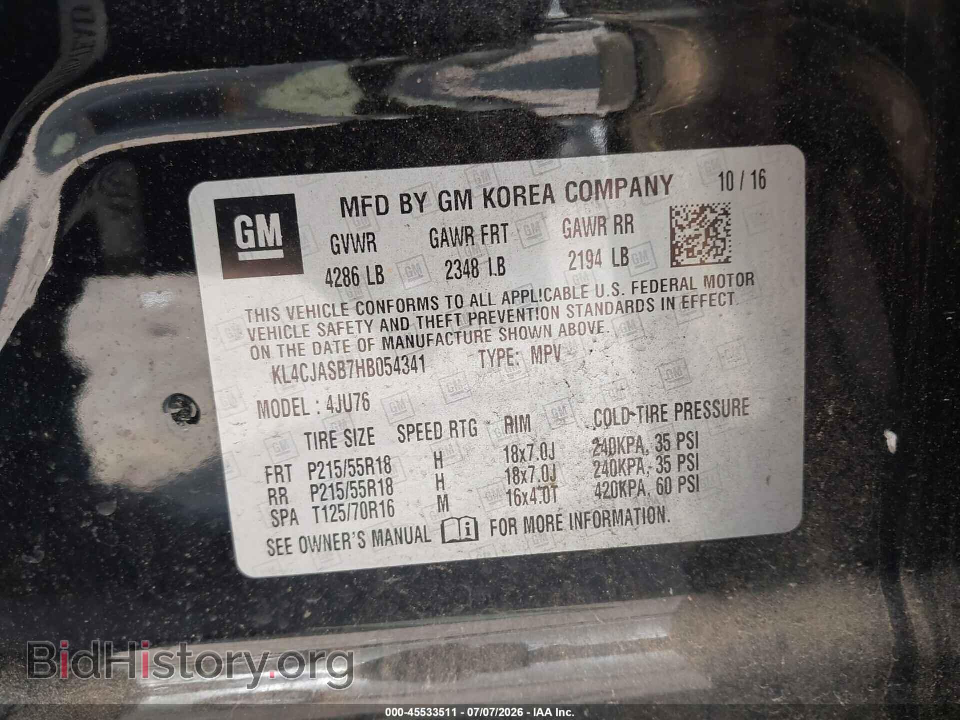 2017 BUICK ENCORE - VIN: KL4CJASB7HB054341 - Photo 9