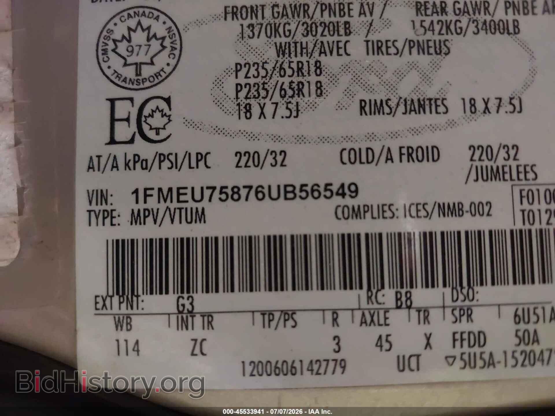 2006 FORD EXPLORER - VIN: 1FMEU75876UB56549 - Photo 9