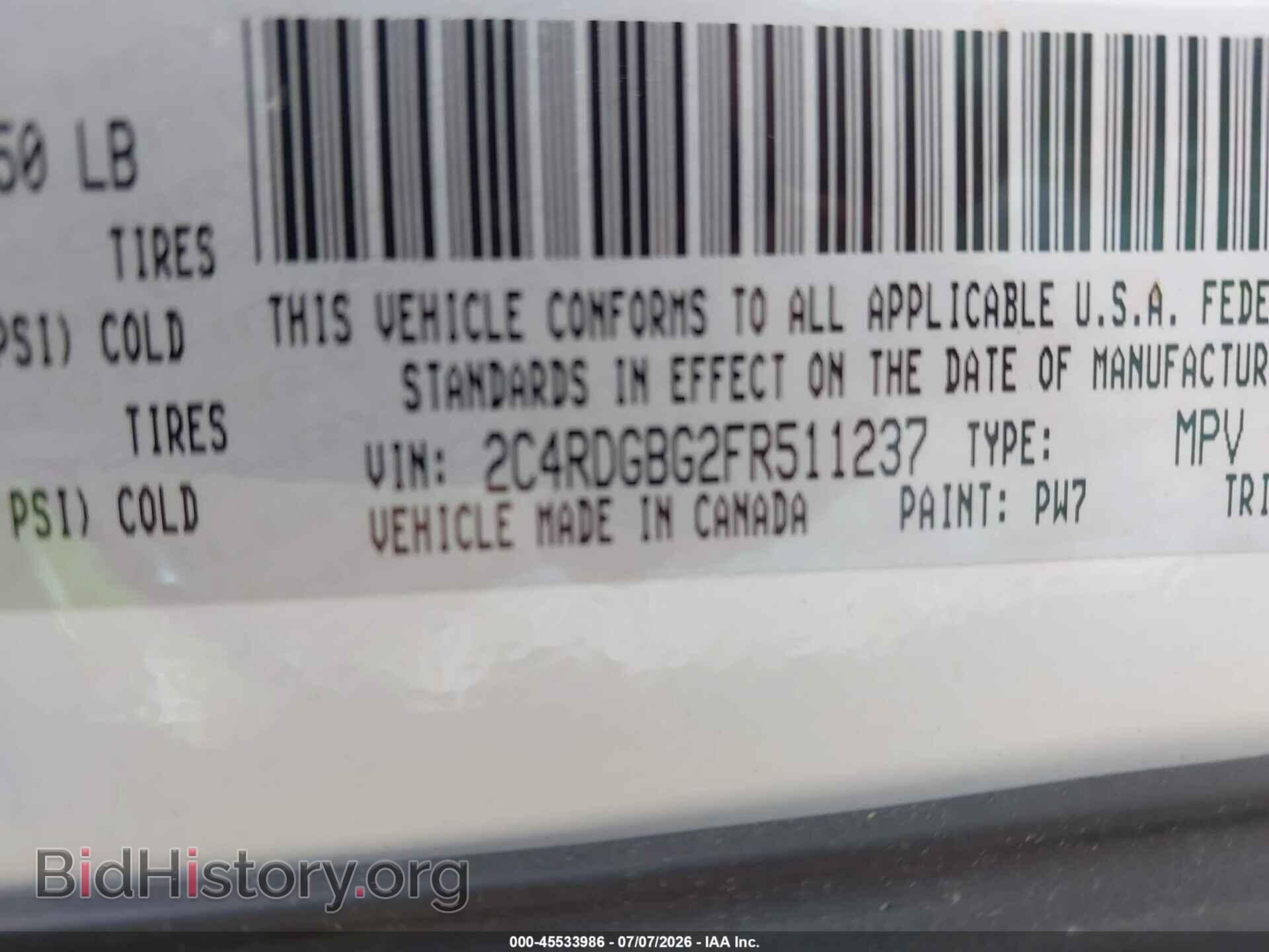 2015 DODGE GRAND CARAVAN - VIN: 2C4RDGBG2FR511237 - Фото 9