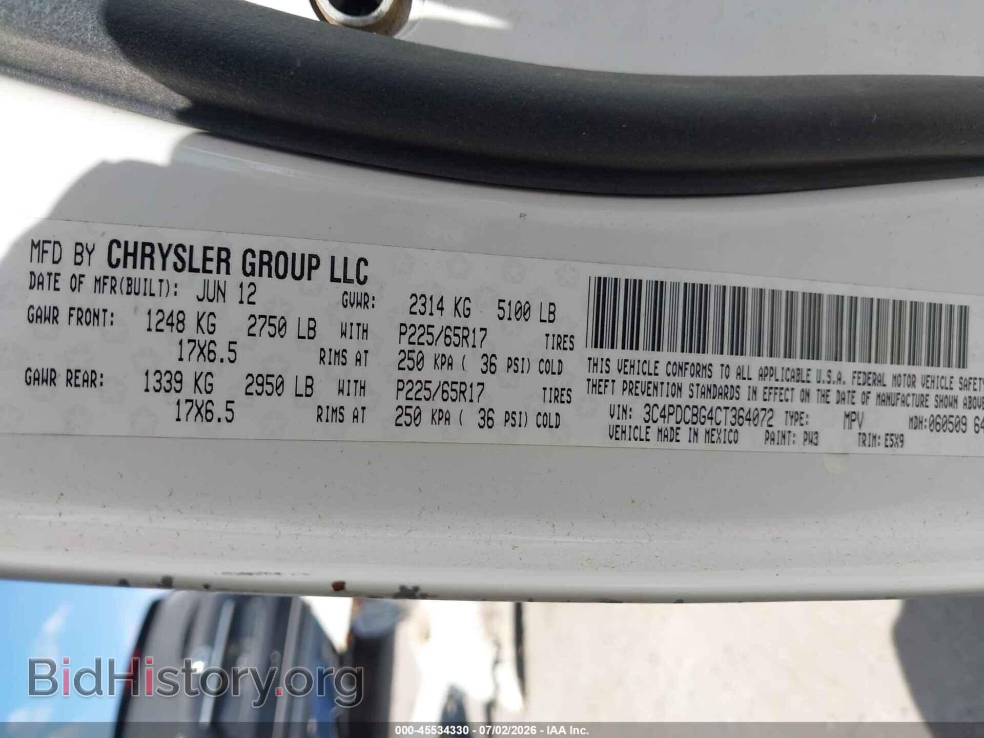 2012 DODGE JOURNEY - VIN: 3C4PDCBG4CT364072 - Photo 9