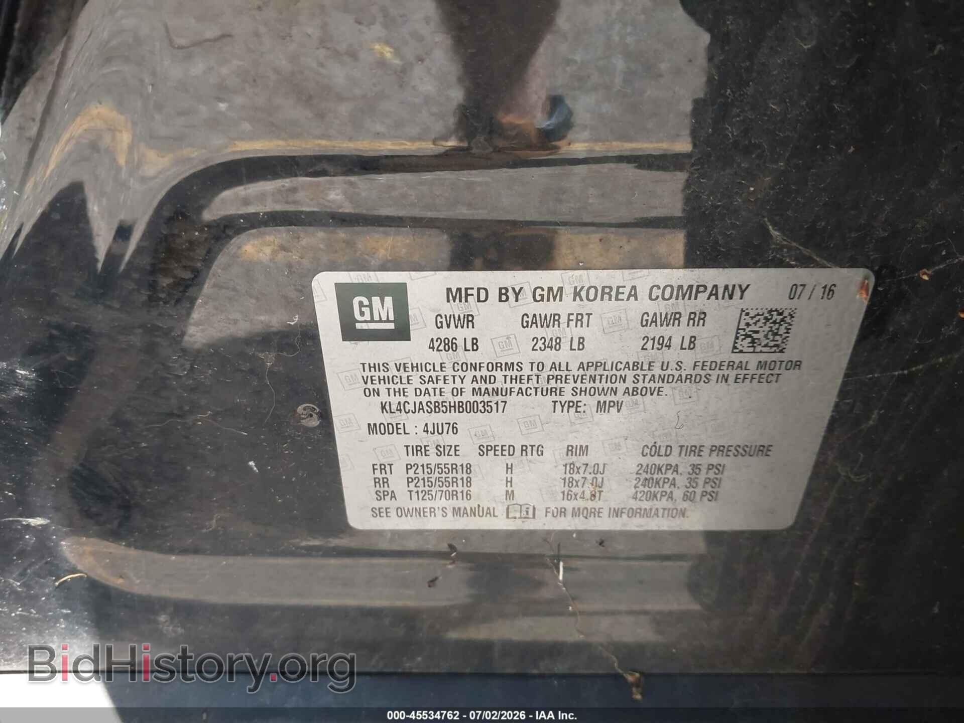 2017 BUICK ENCORE - VIN: KL4CJASB5HB003517 - Photo 9