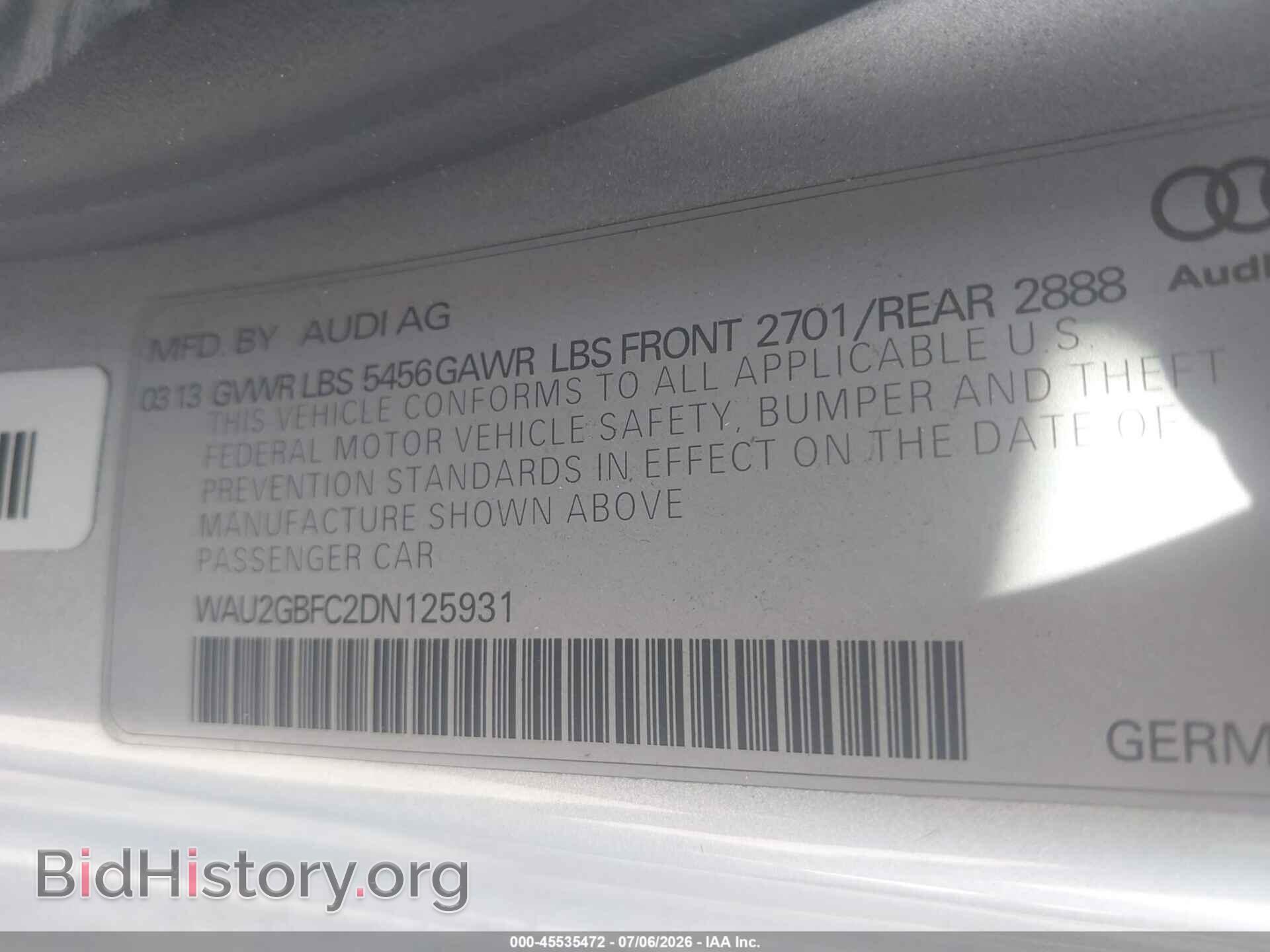 2013 AUDI A7 - VIN: WAU2GBFC2DN125931 - Photo 9
