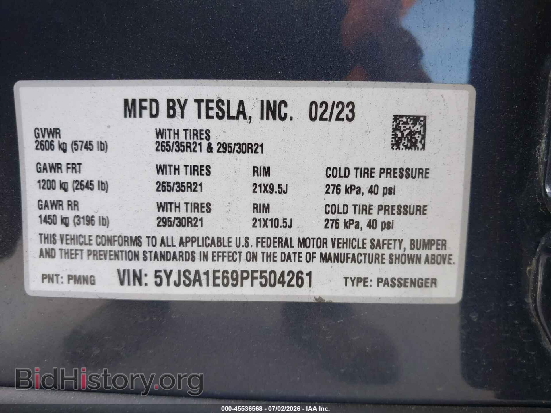 2023 TESLA MODEL S - VIN: 5YJSA1E69PF504261 - Фото 9