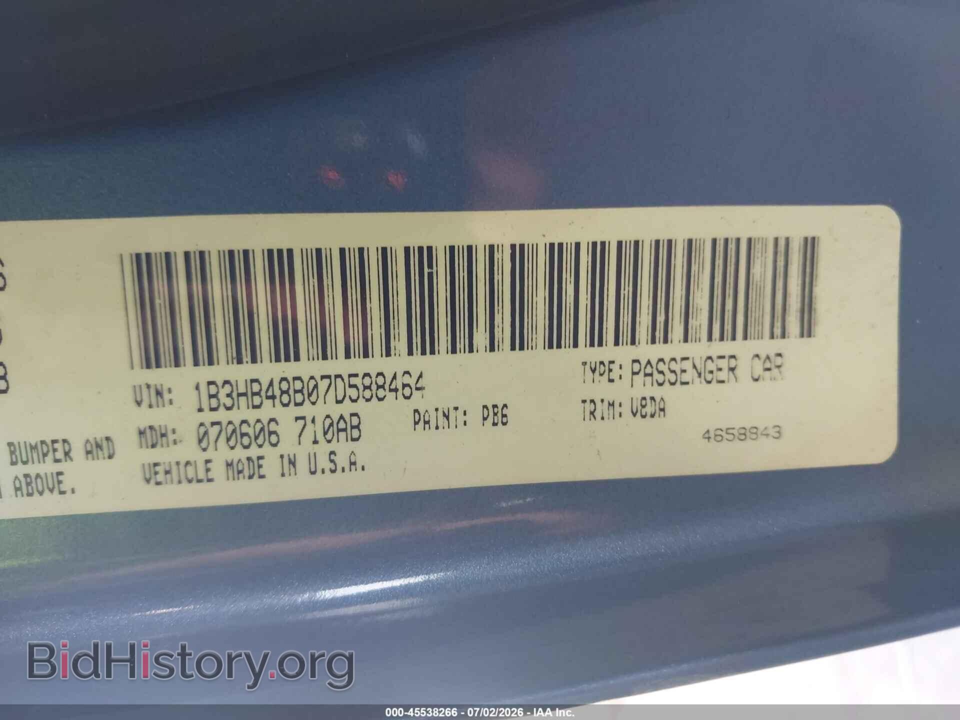 2007 DODGE CALIBER - VIN: 1B3HB48B07D588464 - Photo 9