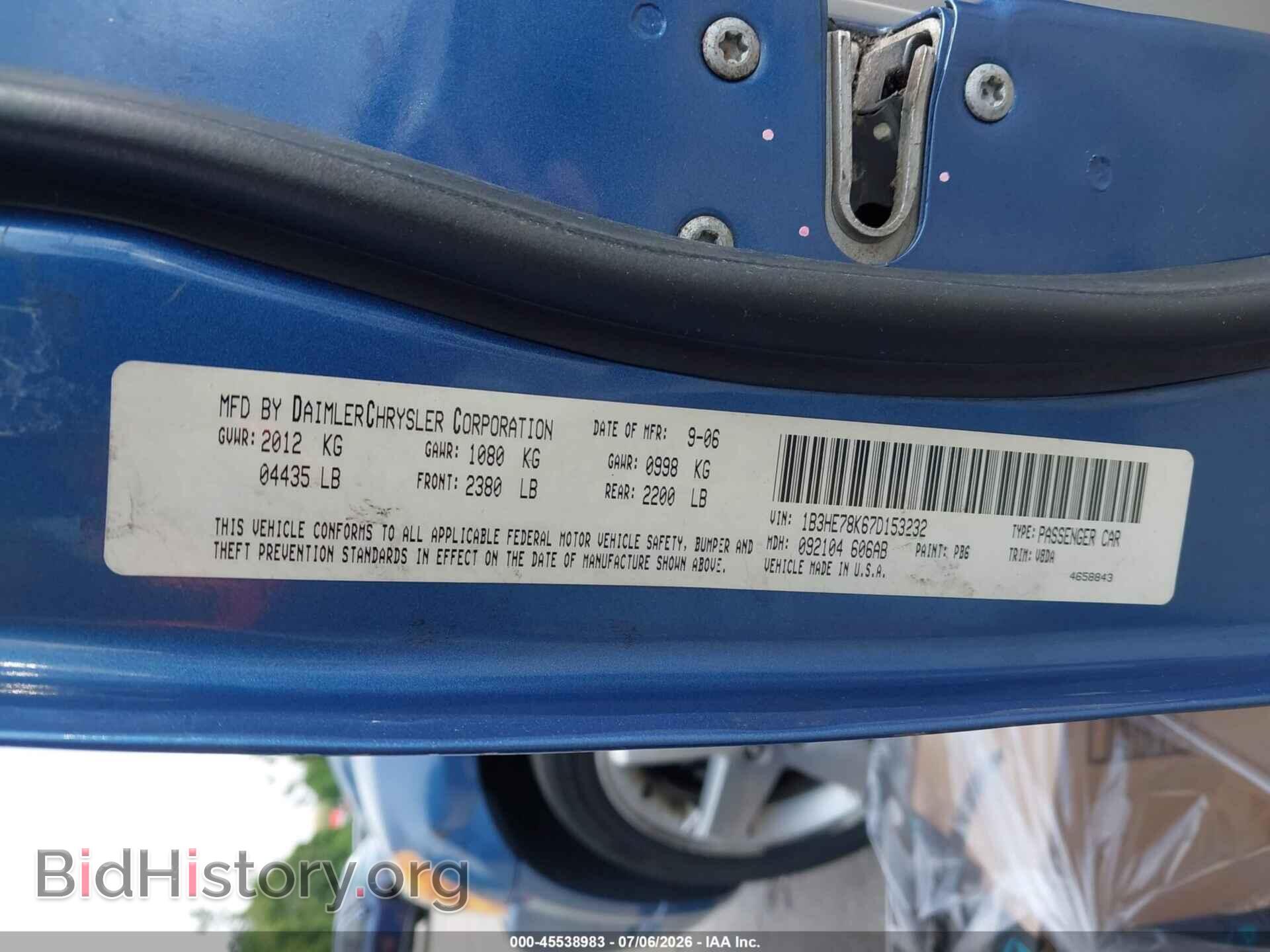 2007 DODGE CALIBER - VIN: 1B3HE78K67D153232 - Photo 9