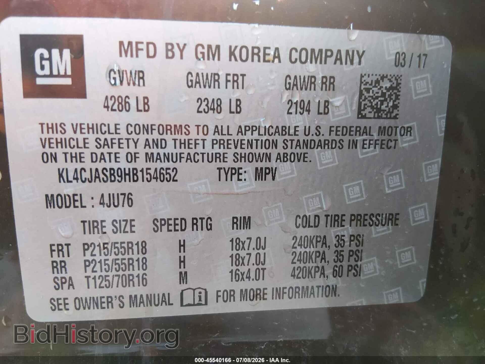 2017 BUICK ENCORE - VIN: KL4CJASB9HB154652 - Photo 9