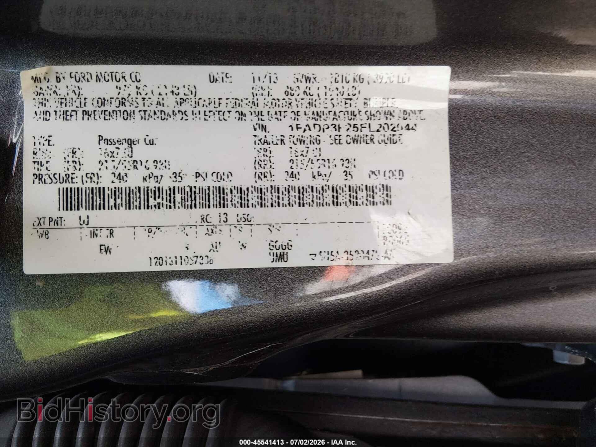 2014 FORD FOCUS - VIN: 1FADP3F25EL202044 - Фото 9