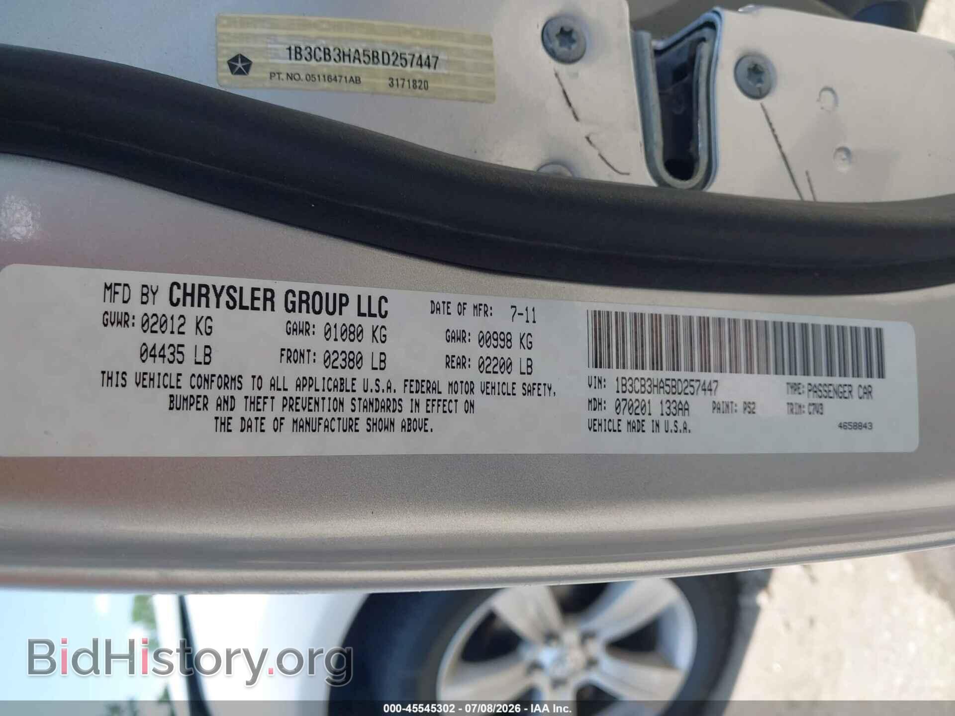 2011 DODGE CALIBER - VIN: 1B3CB3HA5BD257447 - Photo 9