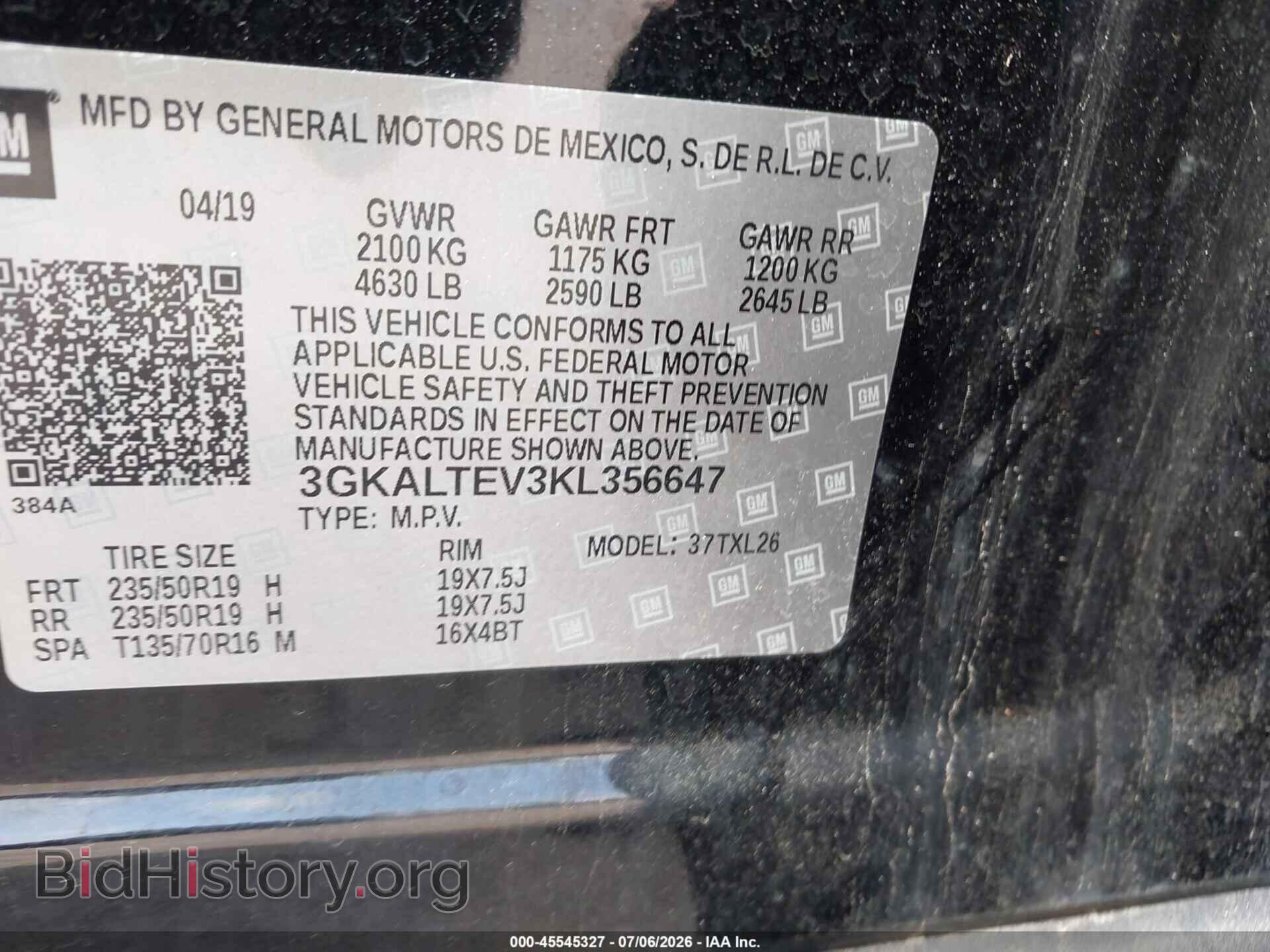 2019 GMC TERRAIN - VIN: 3GKALTEV3KL356647 - Photo 9