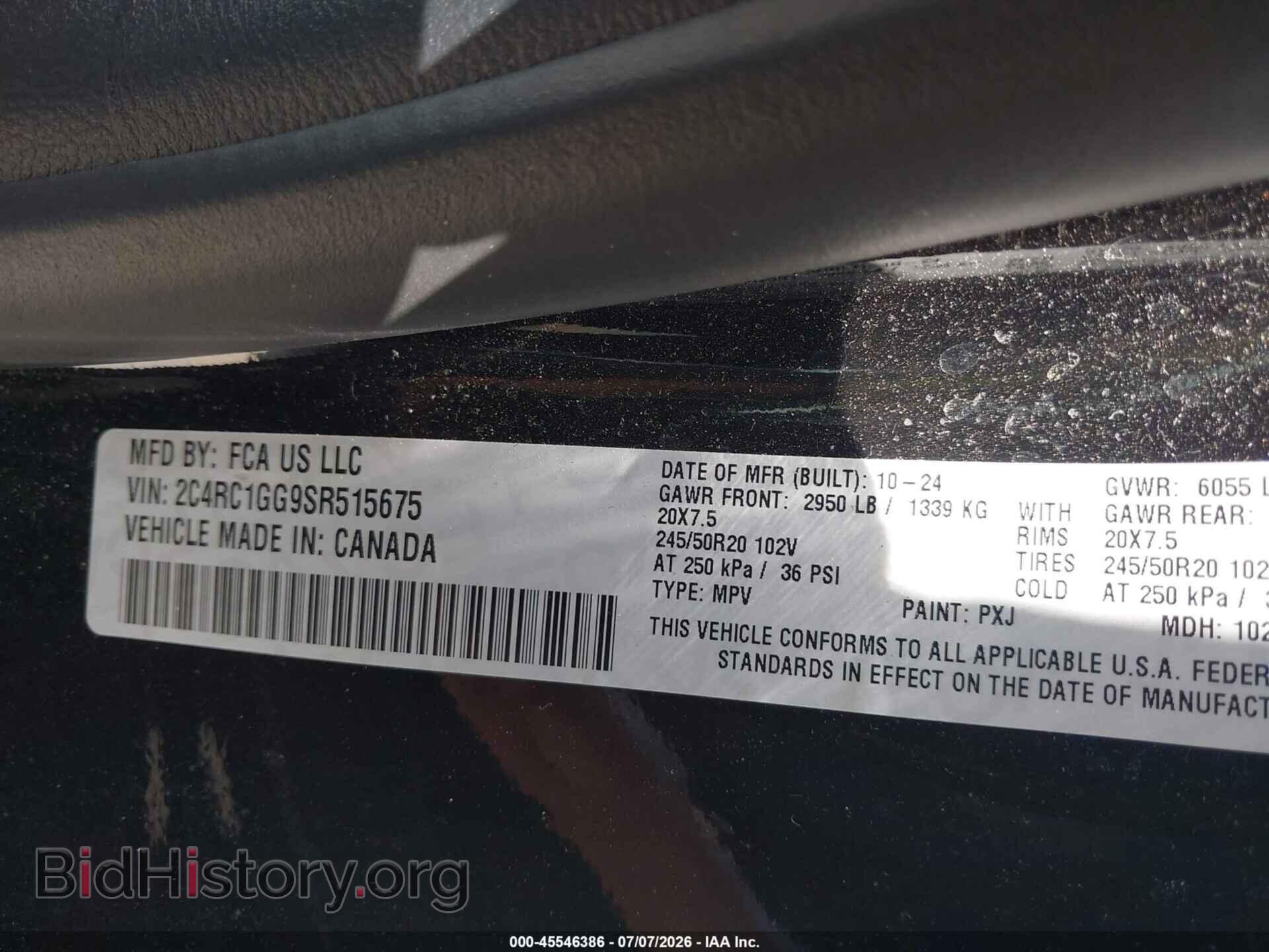 2025 CHRYSLER PACIFICA - VIN: 2C4RC1GG9SR515675 - Photo 9