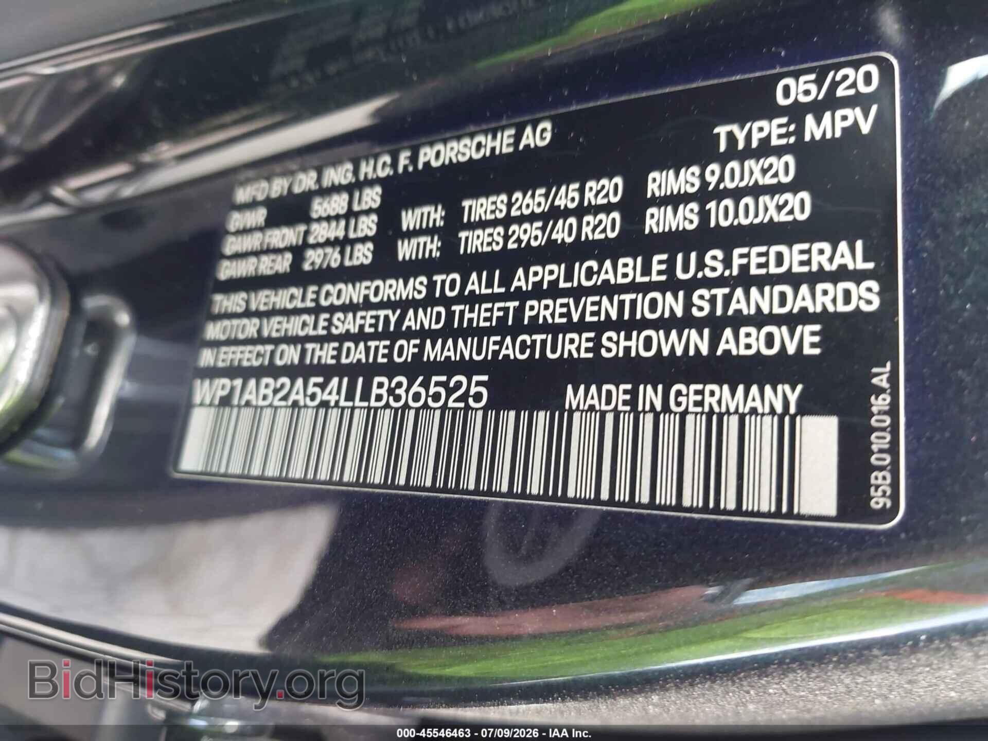 2020 PORSCHE MACAN - VIN: WP1AB2A54LLB36525 - Photo 9