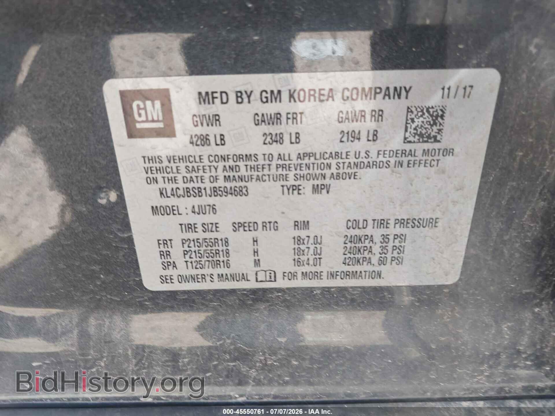 2018 BUICK ENCORE - VIN: KL4CJBSB1JB594683 - Фото 9