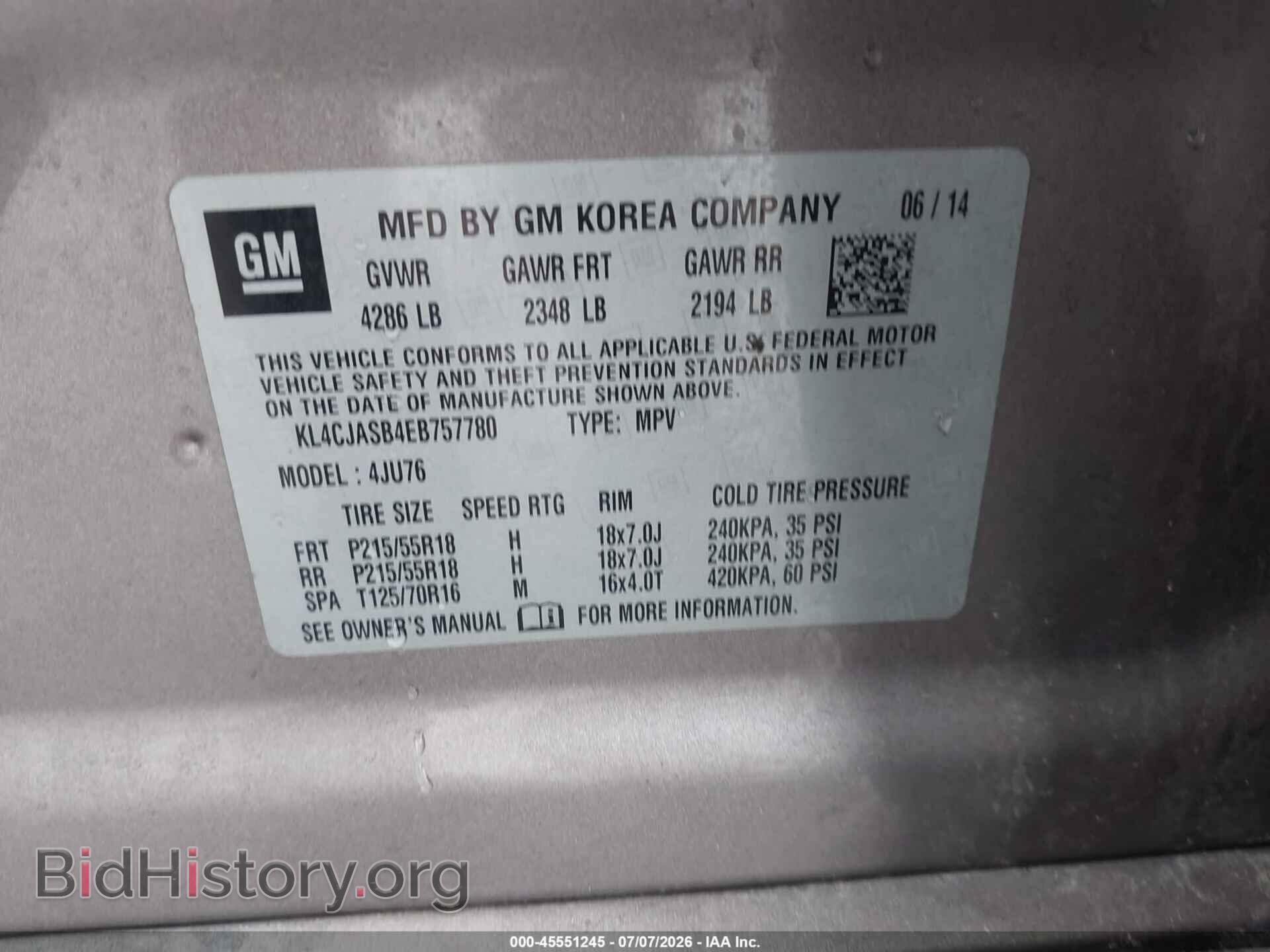 2014 BUICK ENCORE - VIN: KL4CJASB4EB757780 - Photo 9