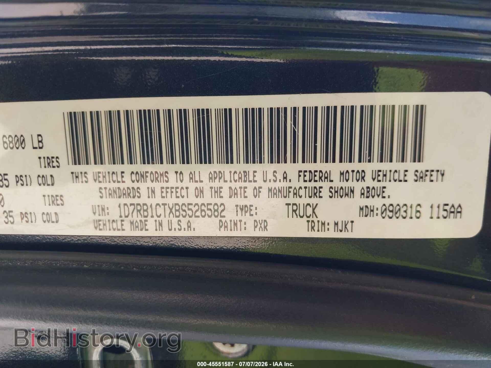 2011 RAM RAM 1500 - VIN: 1D7RB1CTXBS526582 - Photo 9