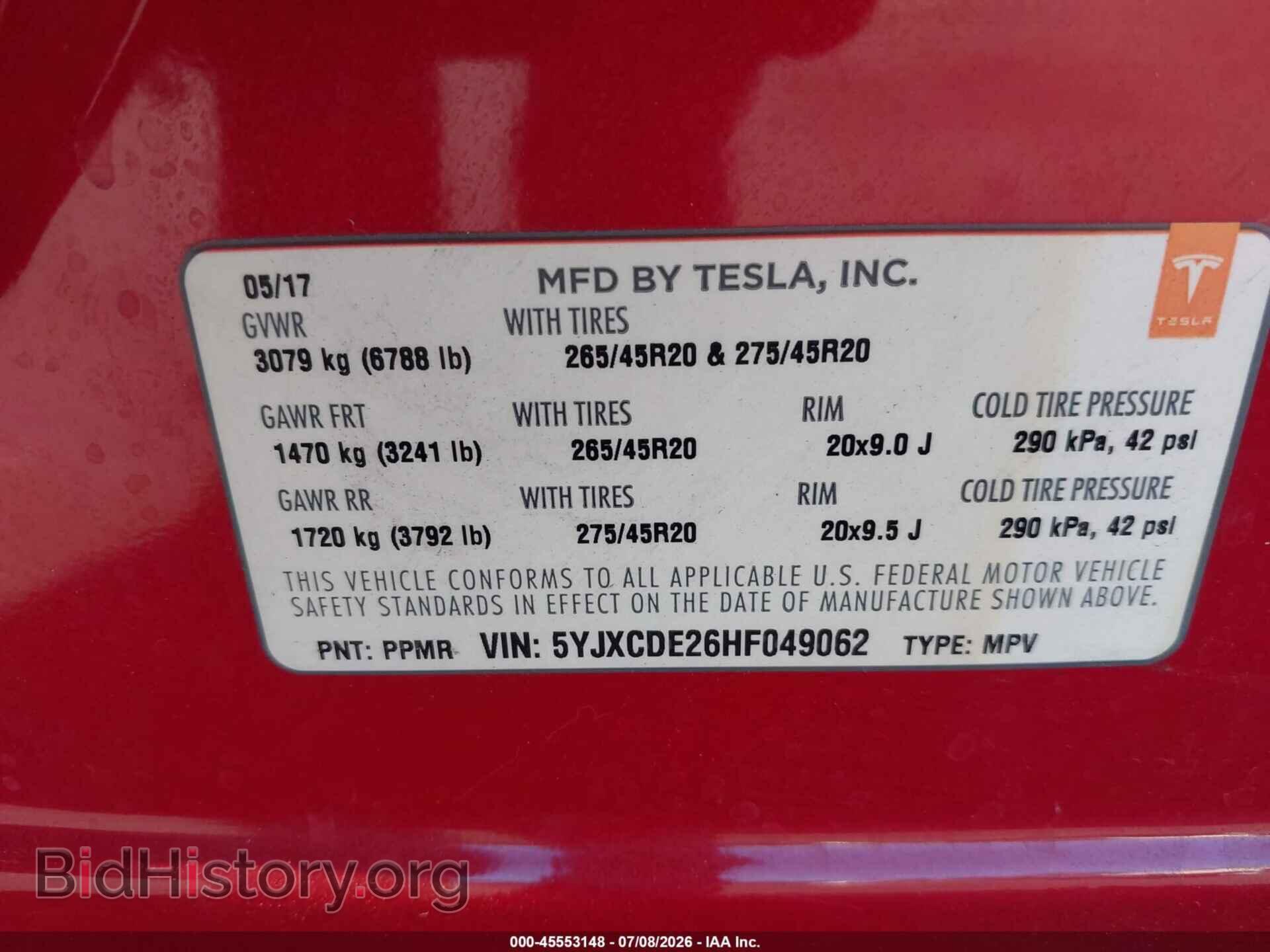 2017 TESLA MODEL X - VIN: 5YJXCDE26HF049062 - Photo 9