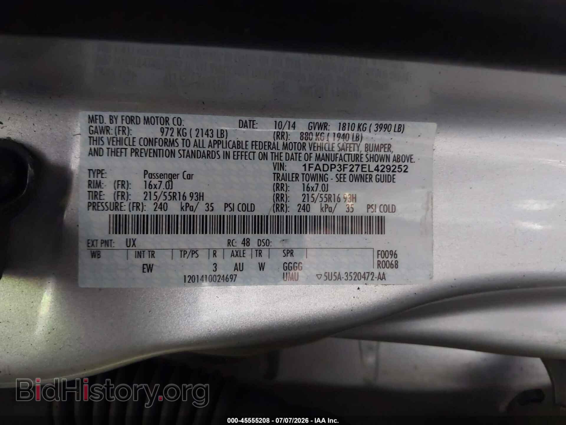 2014 FORD FOCUS - VIN: 1FADP3F27EL429252 - Photo 9