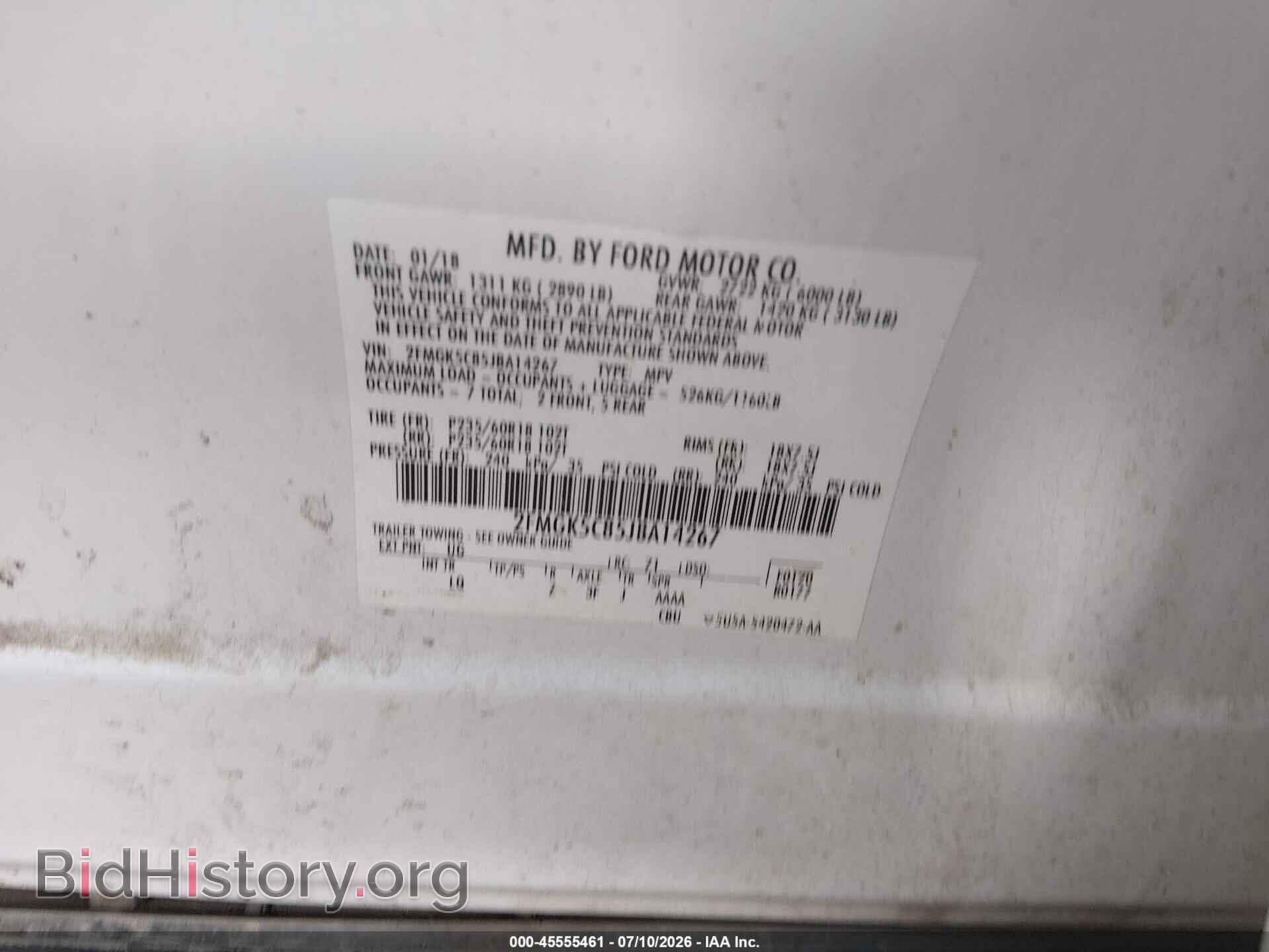 2018 FORD FLEX - VIN: 2FMGK5C85JBA14267 - Photo 9