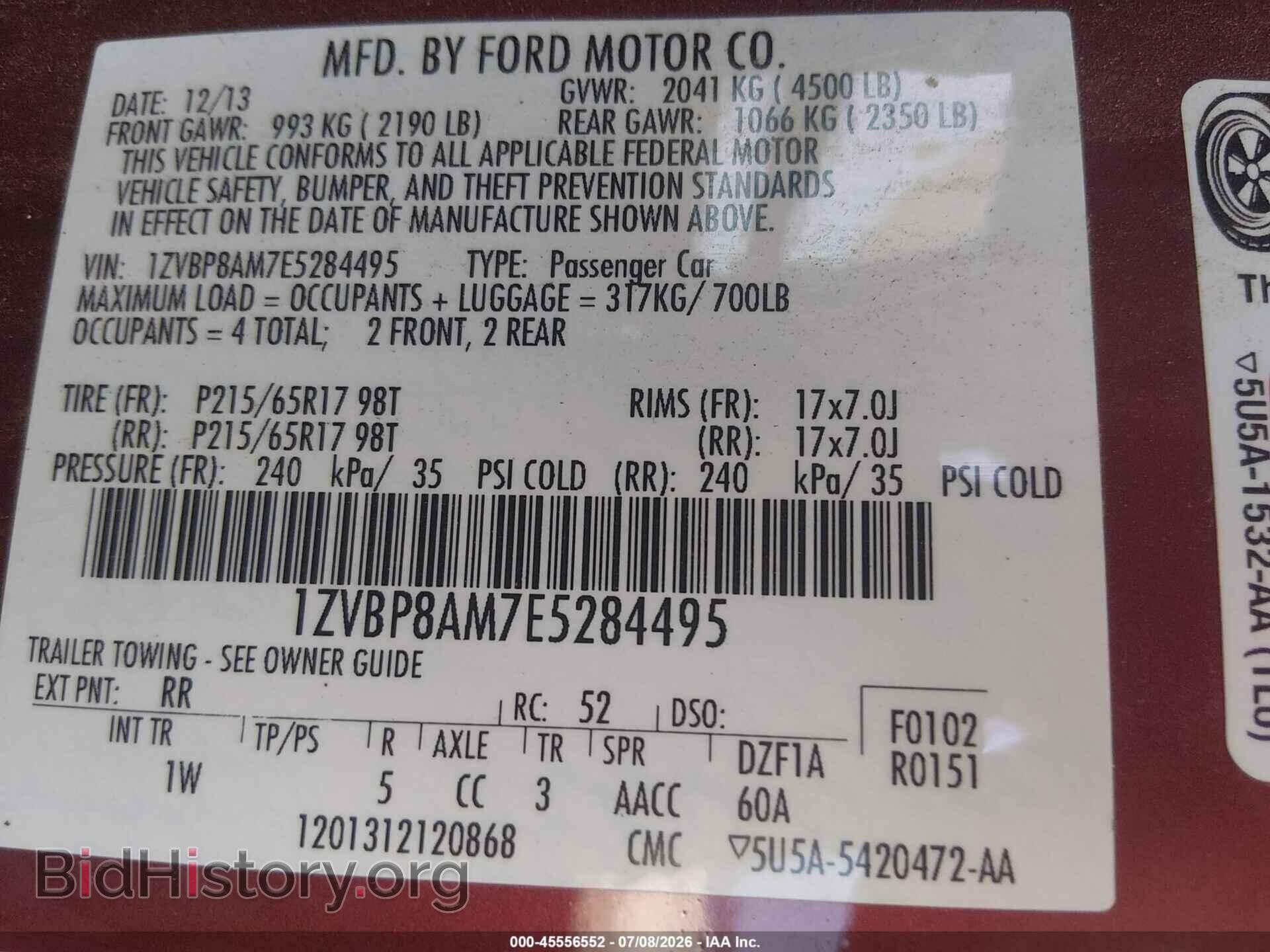 2014 FORD MUSTANG - VIN: 1ZVBP8AM7E5284495 - Photo 9