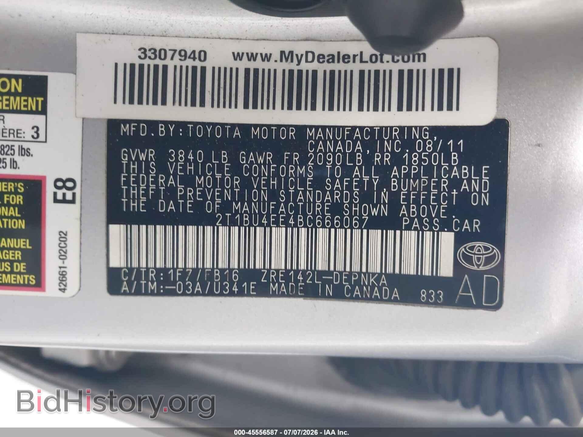 2011 TOYOTA COROLLA - VIN: 2T1BU4EE4BC666067 - Фото 9