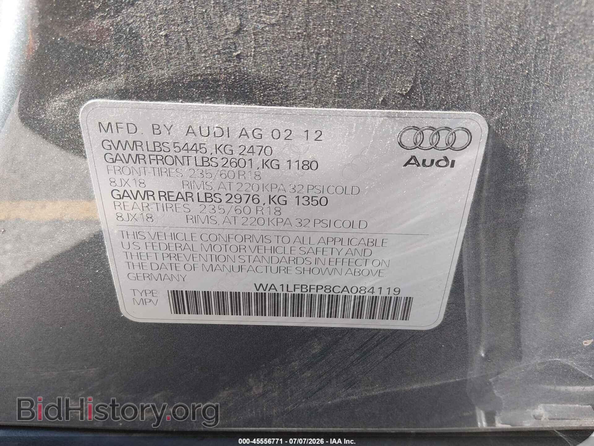 2012 AUDI Q5 - VIN: WA1LFBFP8CA084119 - Photo 9