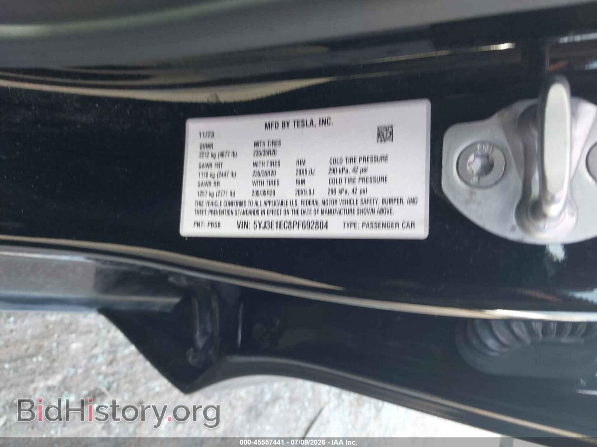 2023 TESLA MODEL 3 - VIN: 5YJ3E1EC8PF692804 - Фото 9