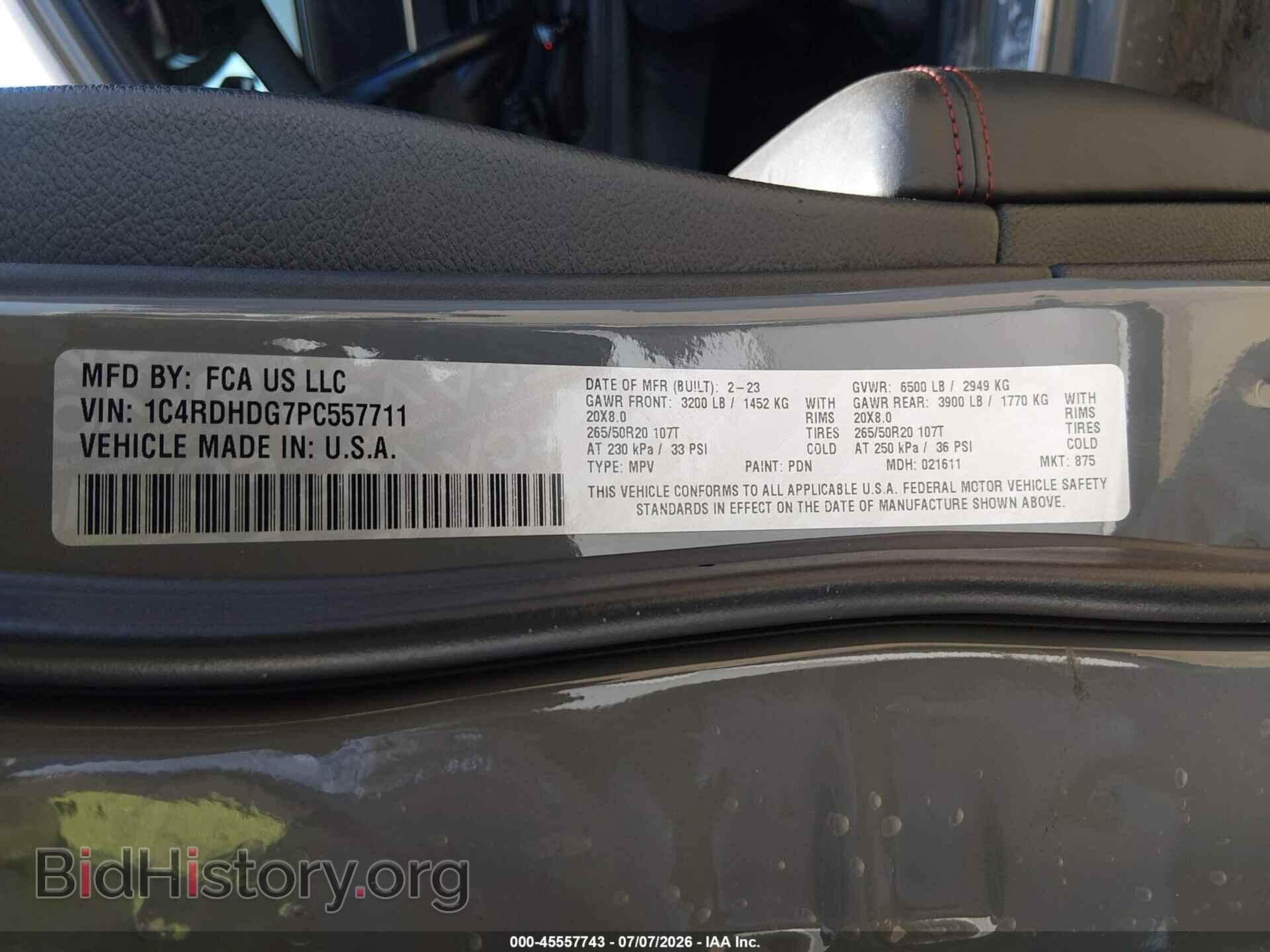 2023 DODGE DURANGO - VIN: 1C4RDHDG7PC557711 - Фото 9