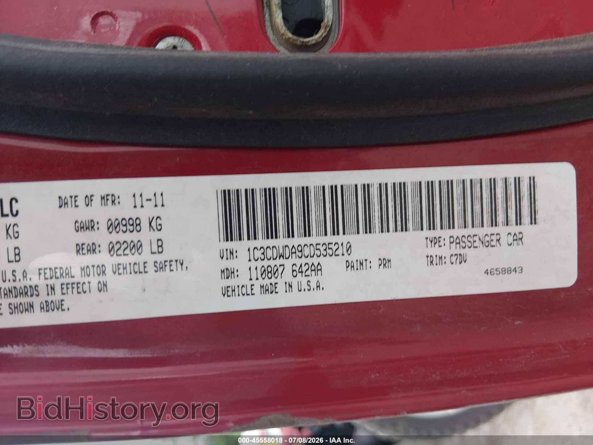 2012 DODGE CALIBER - VIN: 1C3CDWDA9CD535210 - Photo 9