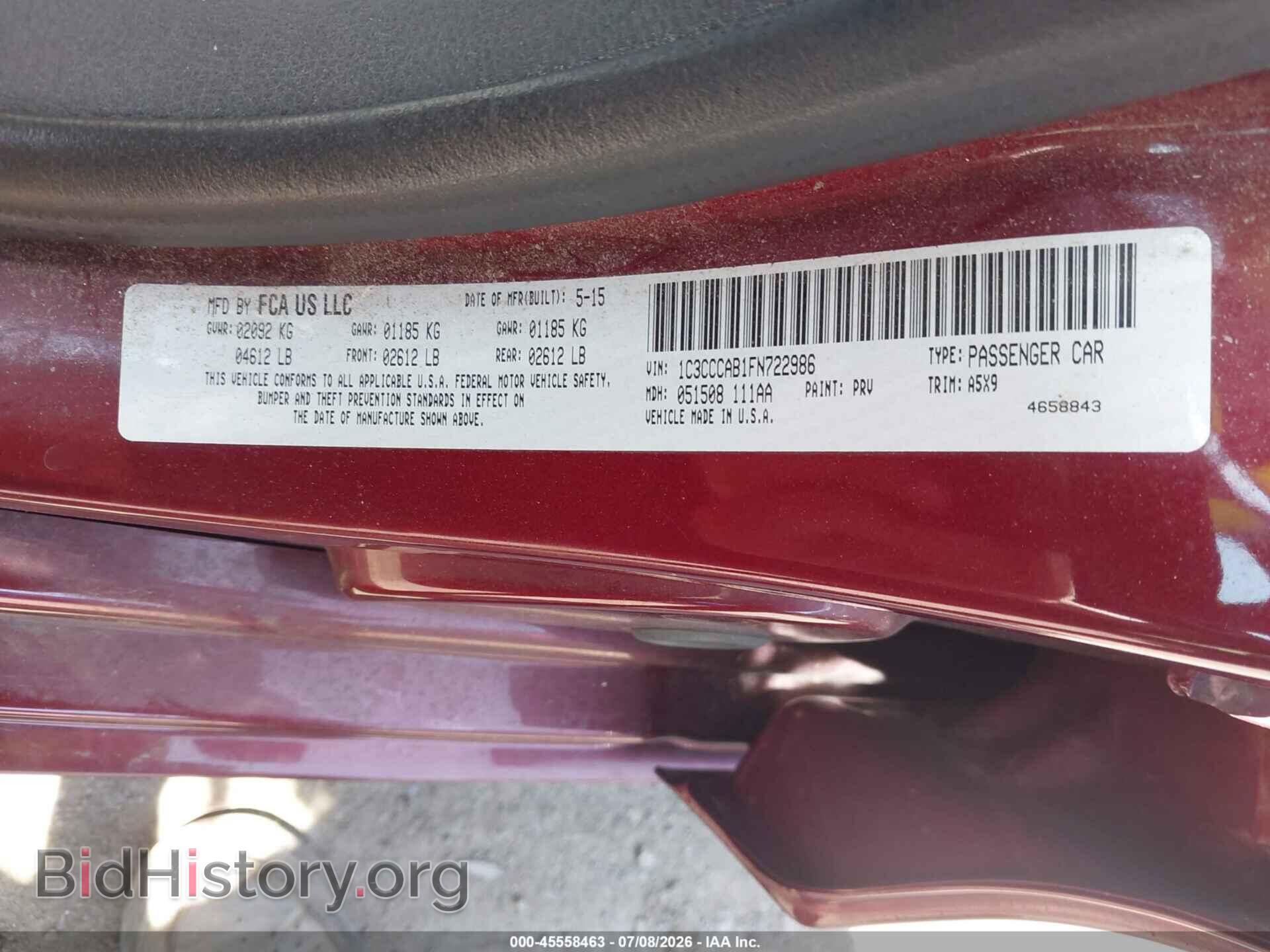 2015 CHRYSLER 200 - VIN: 1C3CCCAB1FN722986 - Photo 9